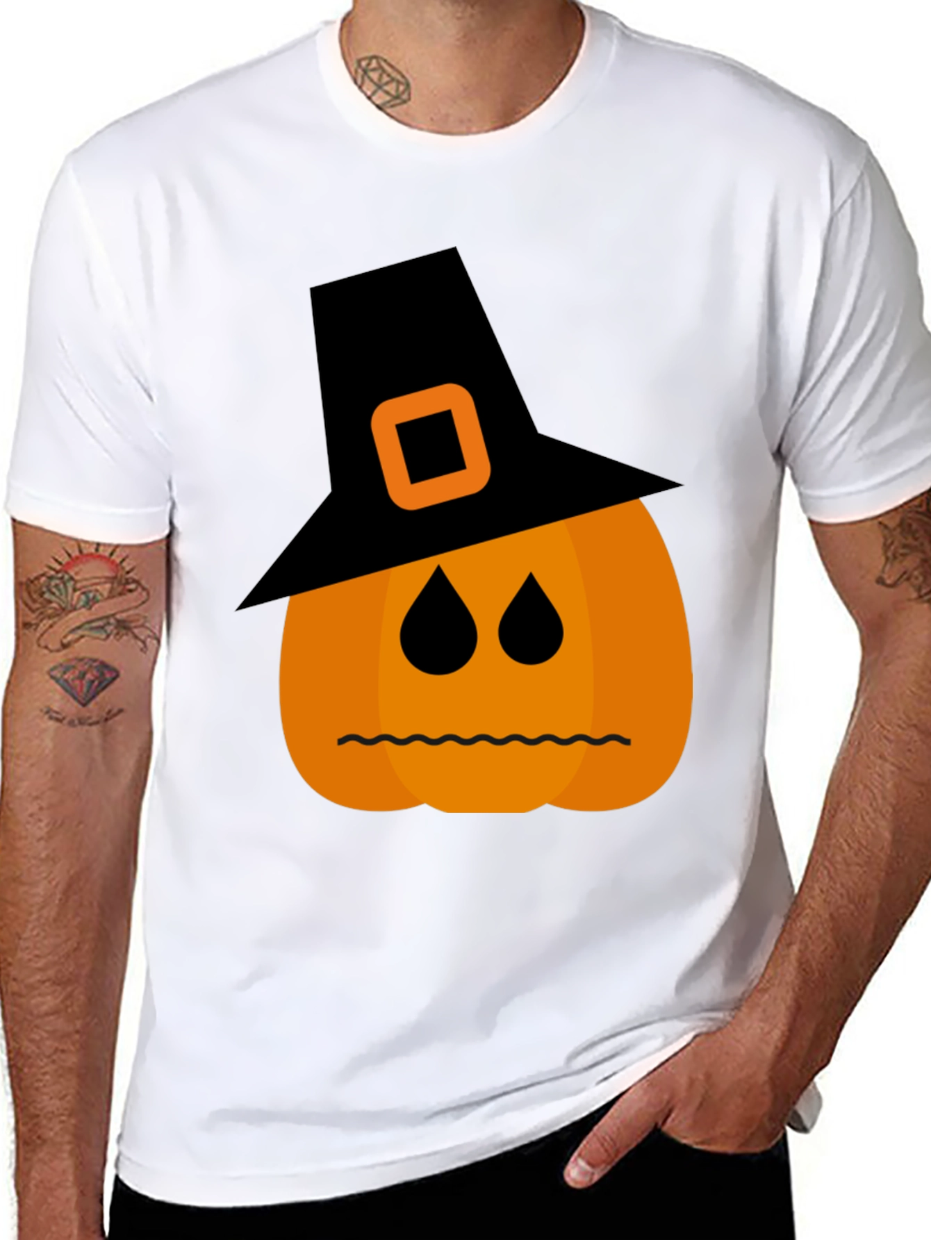 Halloween Pumpkin Witch Hat T-Shirt
