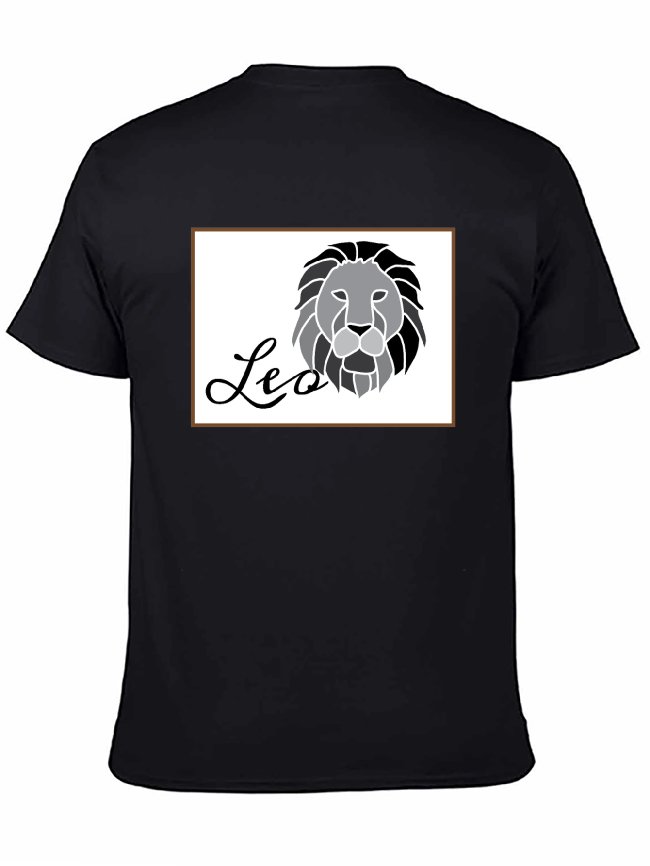 Black Leo Zodiac Graphic Tee for Men