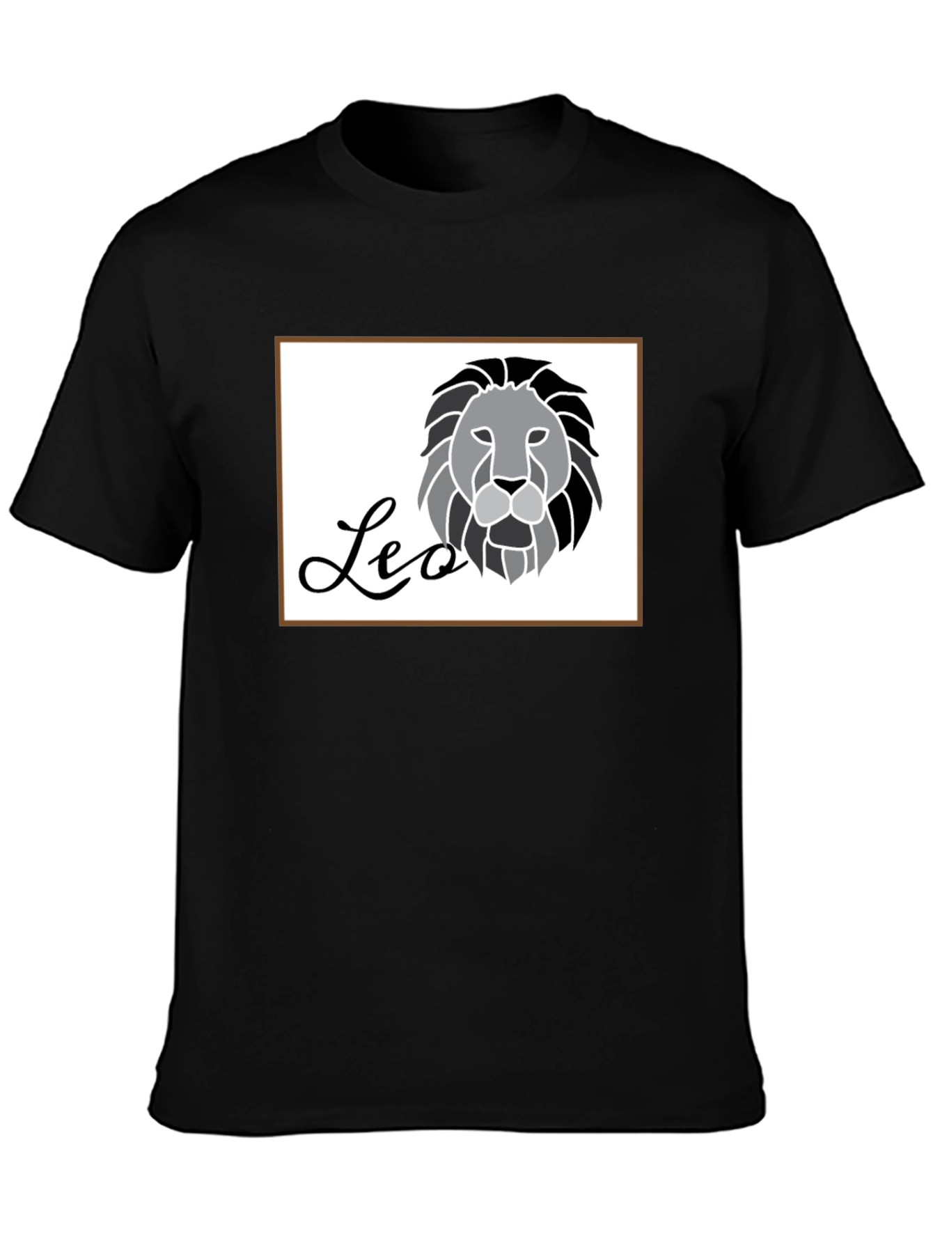 Black Leo Zodiac Graphic Tee for Men