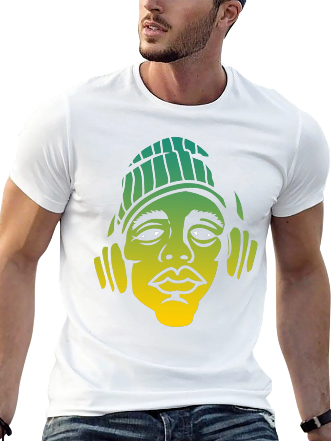 Urban Style Graphic Tee - Man with Beanie