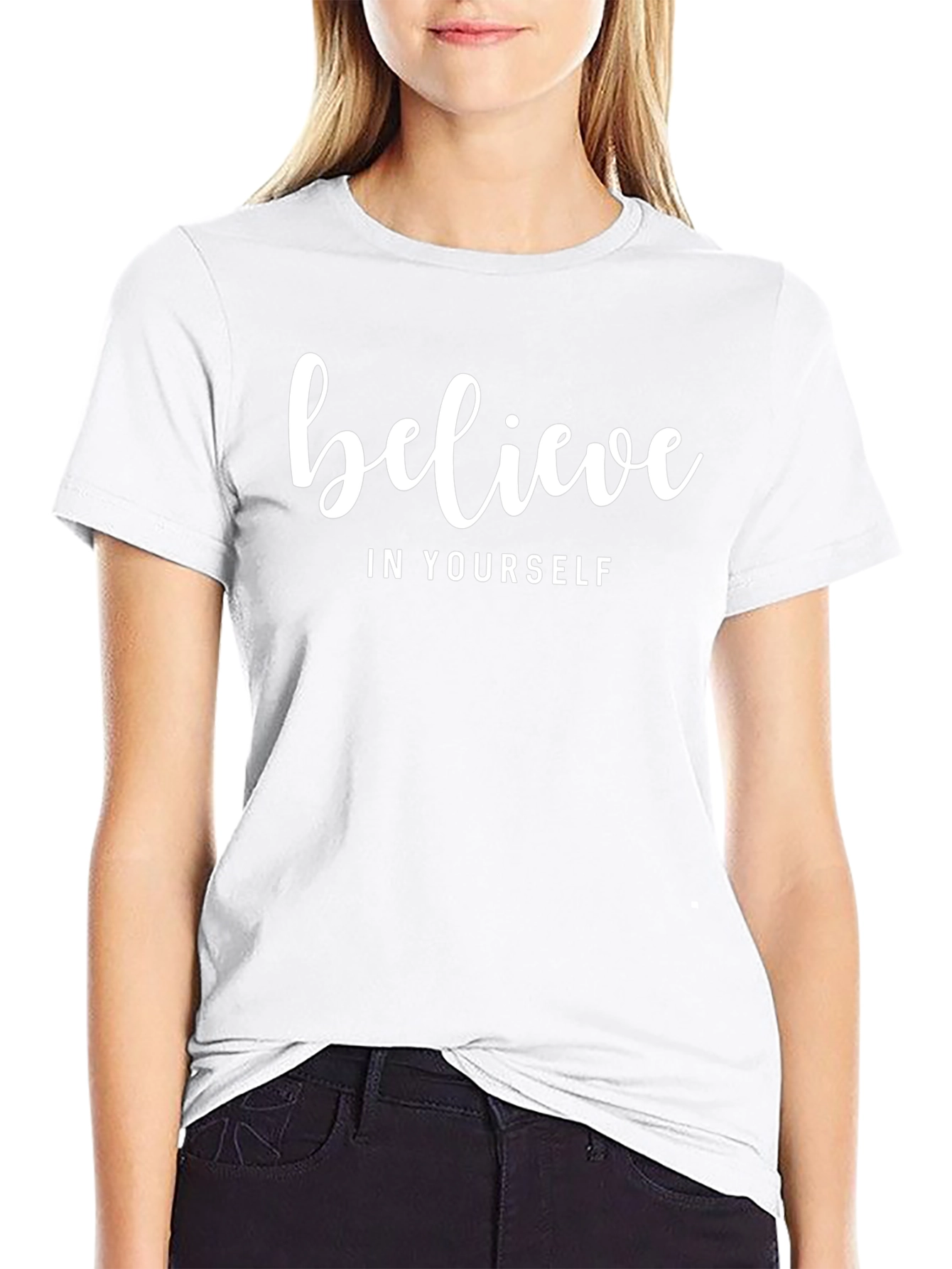 Believe in Yourself Black Graphic Tee Shirt