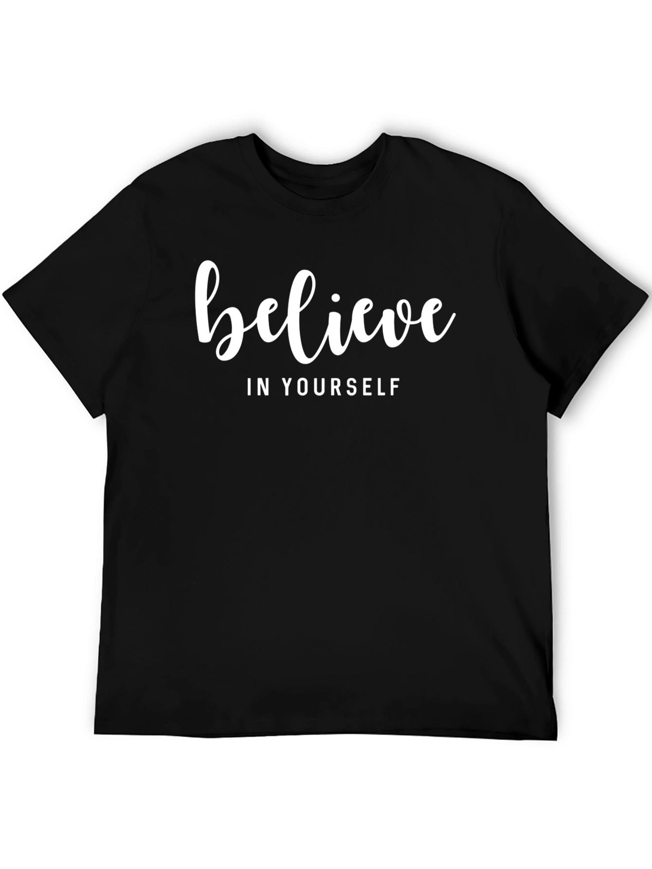Believe in Yourself Black Graphic Tee Shirt