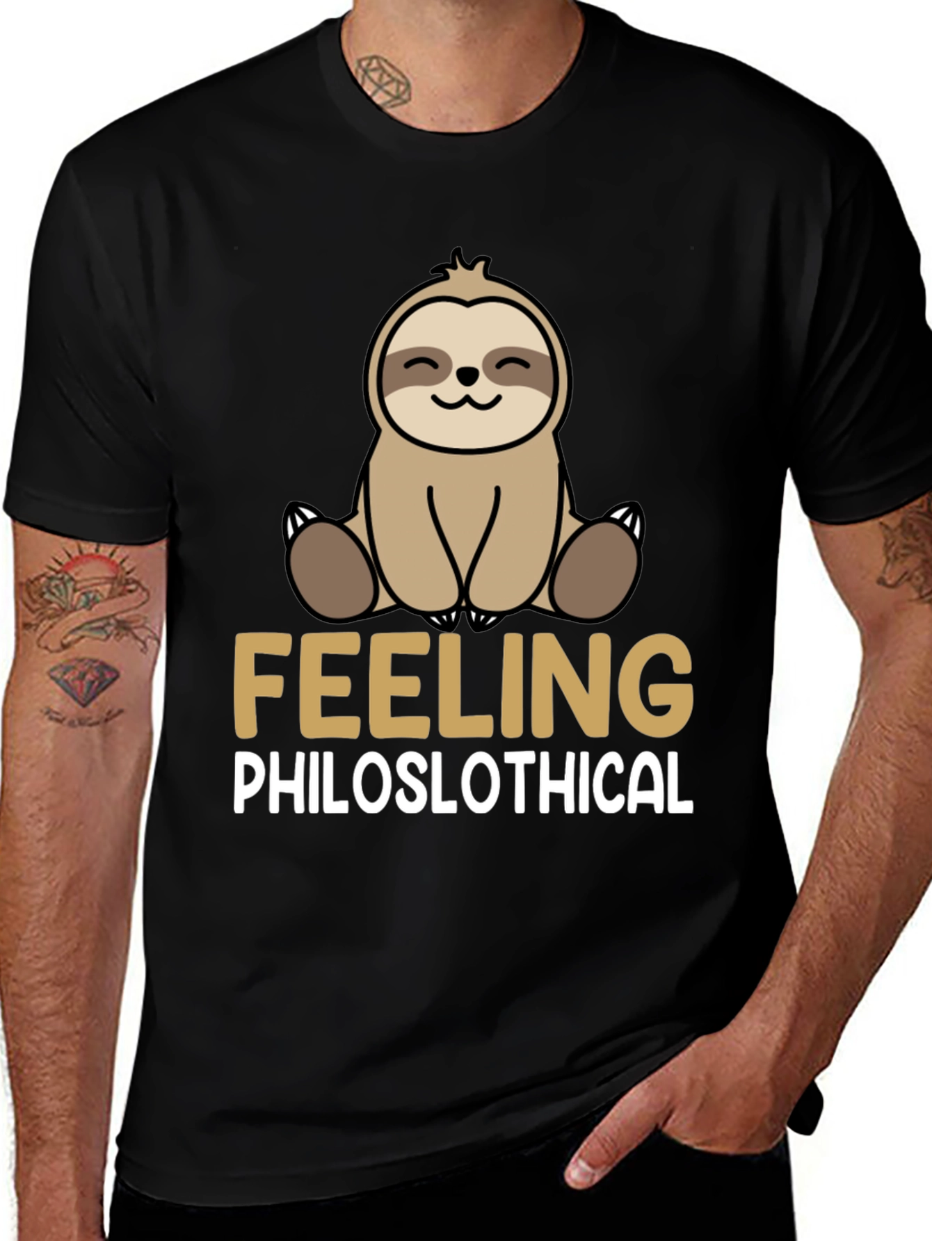 Philoslothical Sloth Graphic T-Shirt - Funny Relaxed Fit