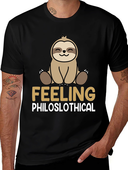 Philoslothical Sloth Graphic T-Shirt - Funny Relaxed Fit