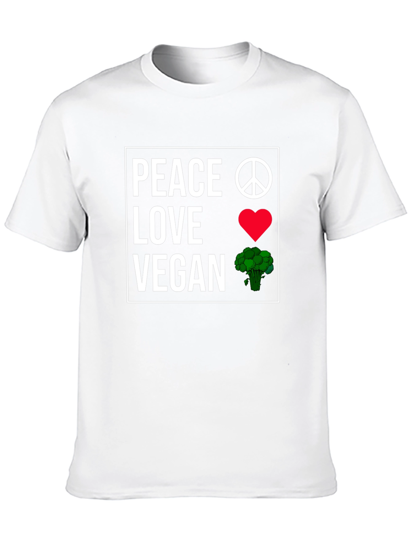 Peace Love Vegan T-Shirt Plant-Based Lifestyle Tee