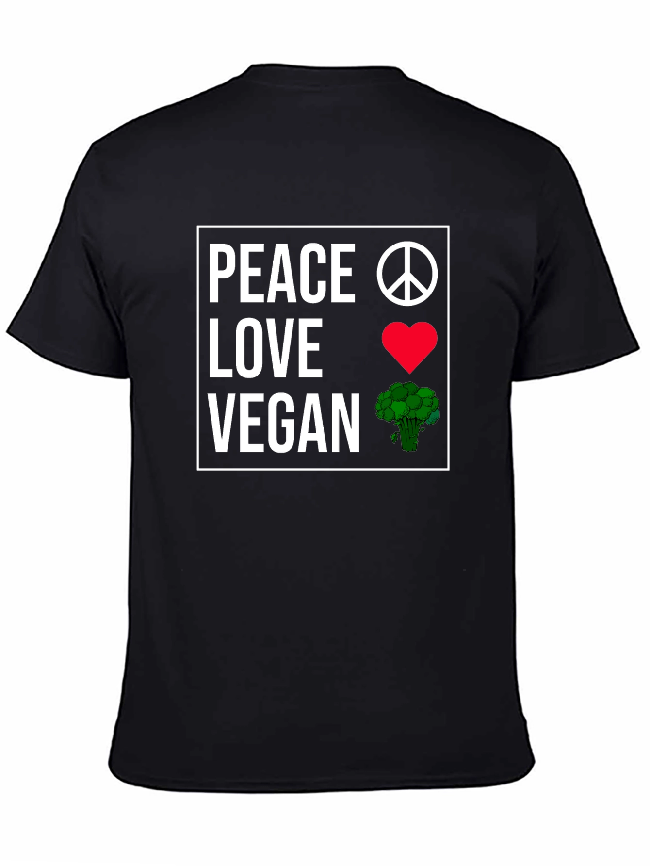 Peace Love Vegan T-Shirt Plant-Based Lifestyle Tee