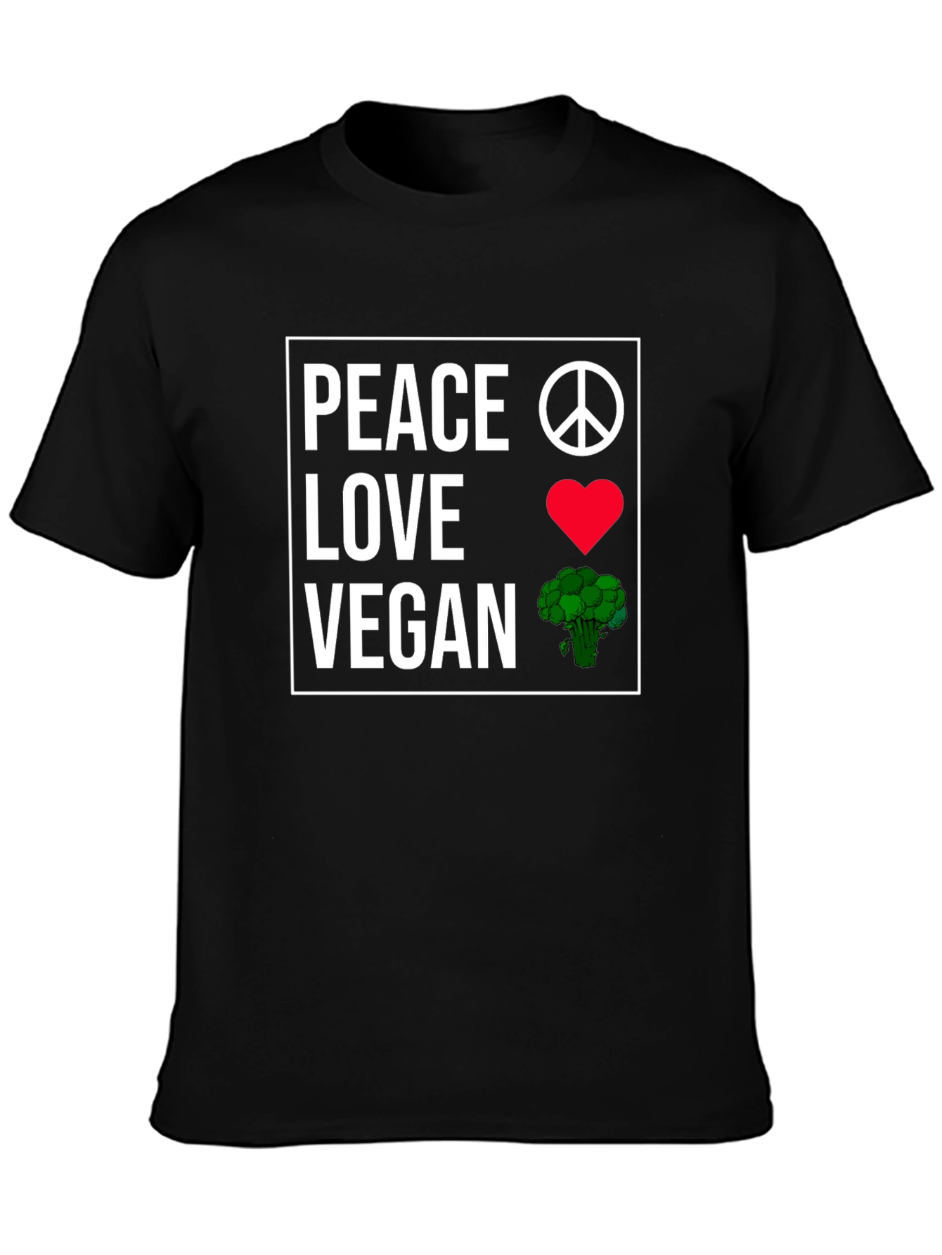Peace Love Vegan T-Shirt Plant-Based Lifestyle Tee