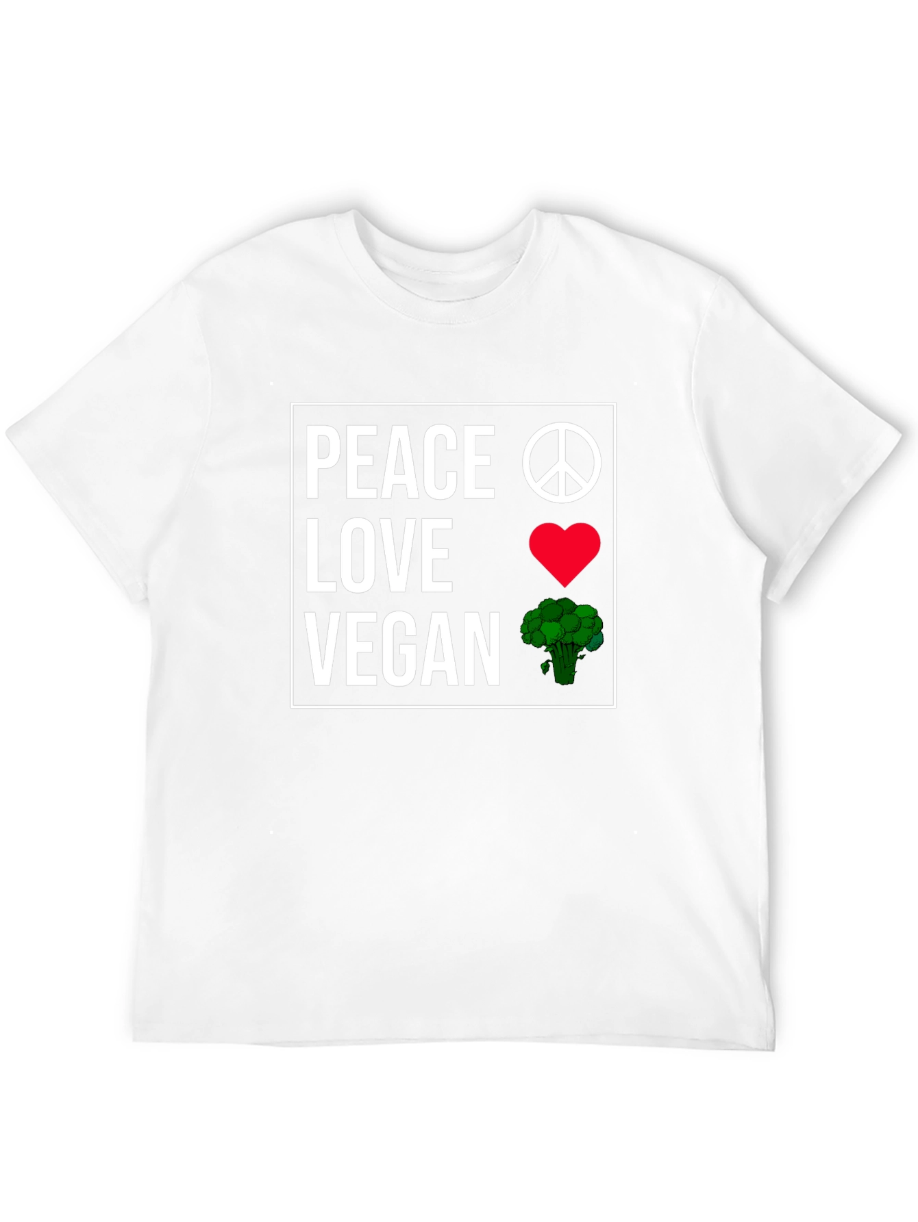 Peace Love Vegan T-Shirt Plant-Based Lifestyle Tee