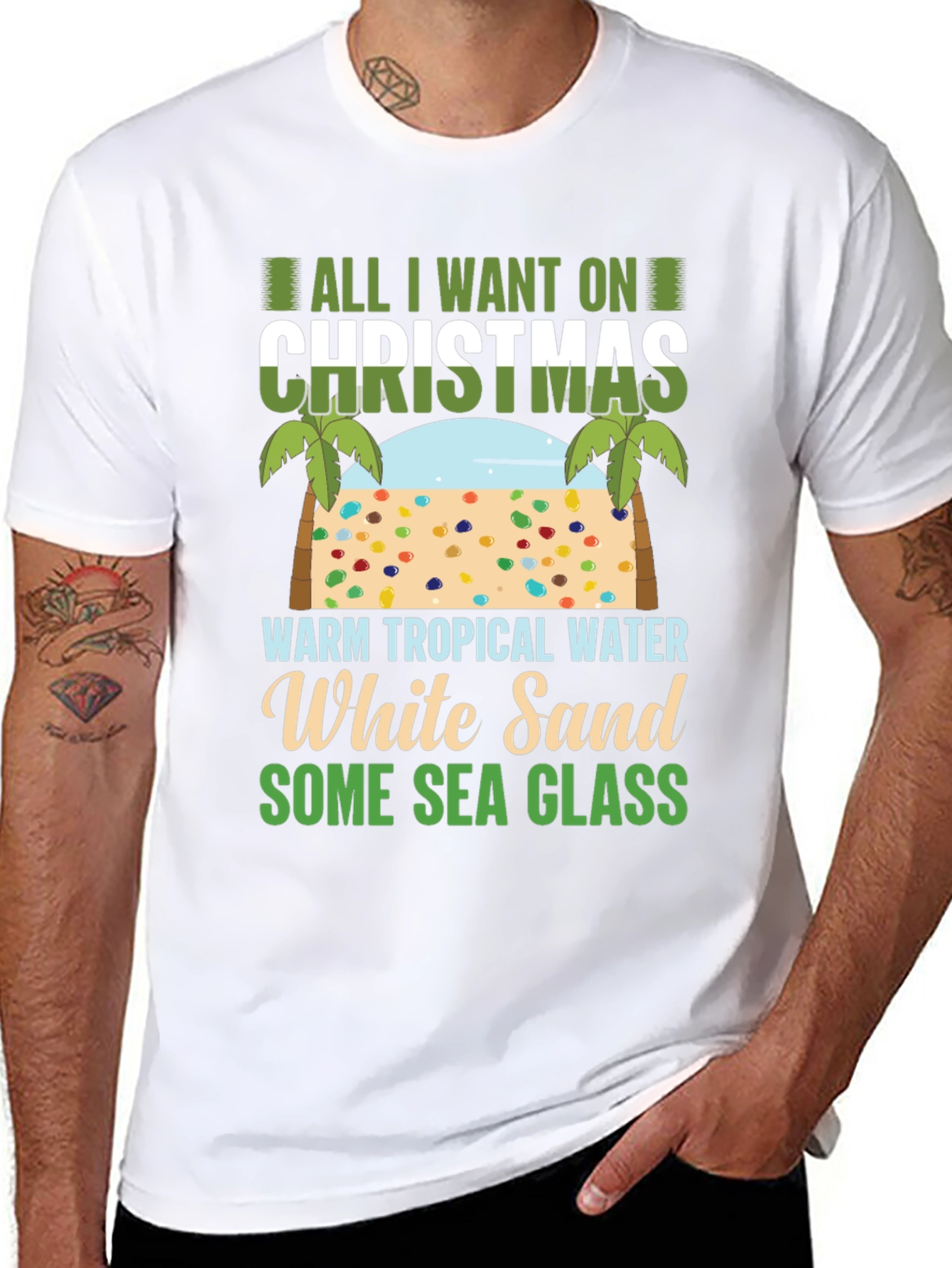 Tropical Christmas Beach T-Shirt