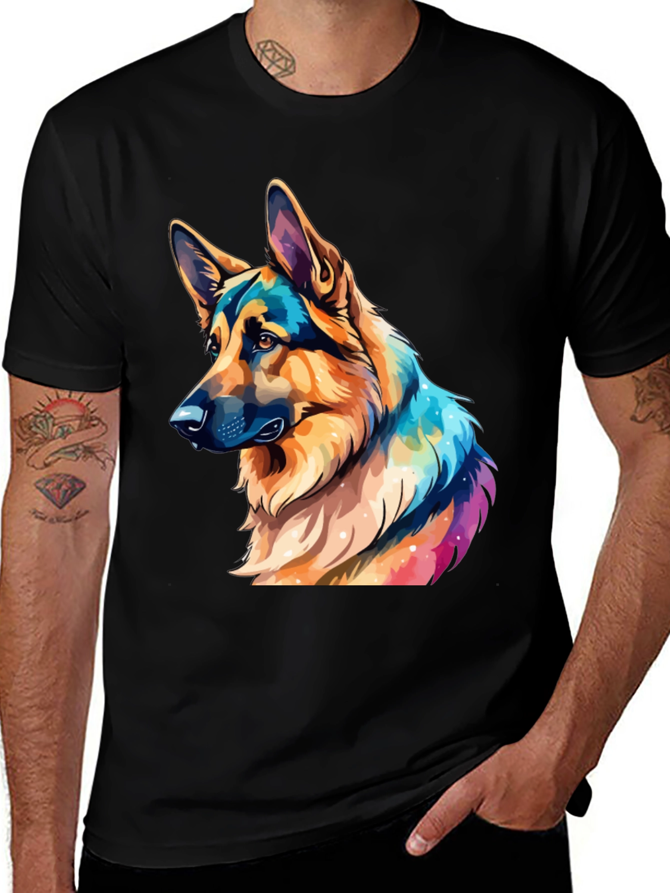 German Shepherd Art T-Shirt
