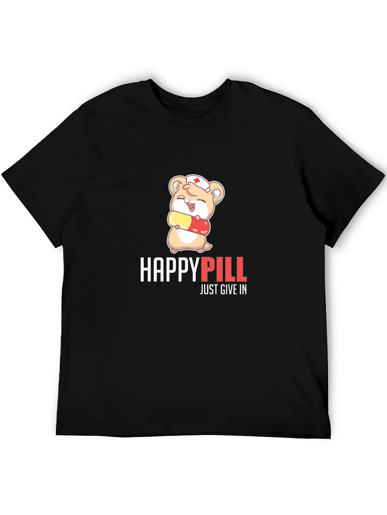 Happy Pill T-Shirt - Cute Hamster Design