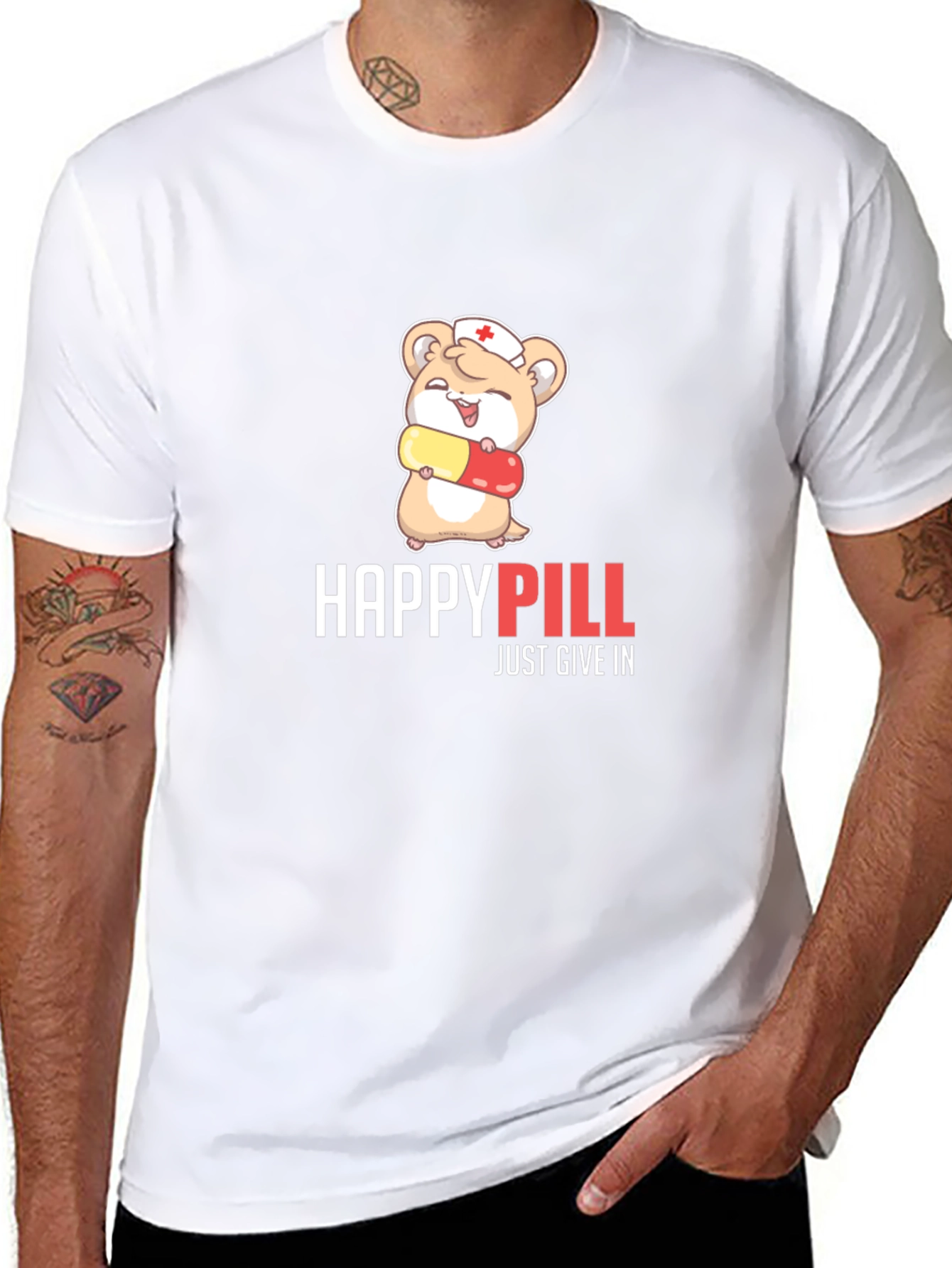 Happy Pill T-Shirt - Cute Hamster Design