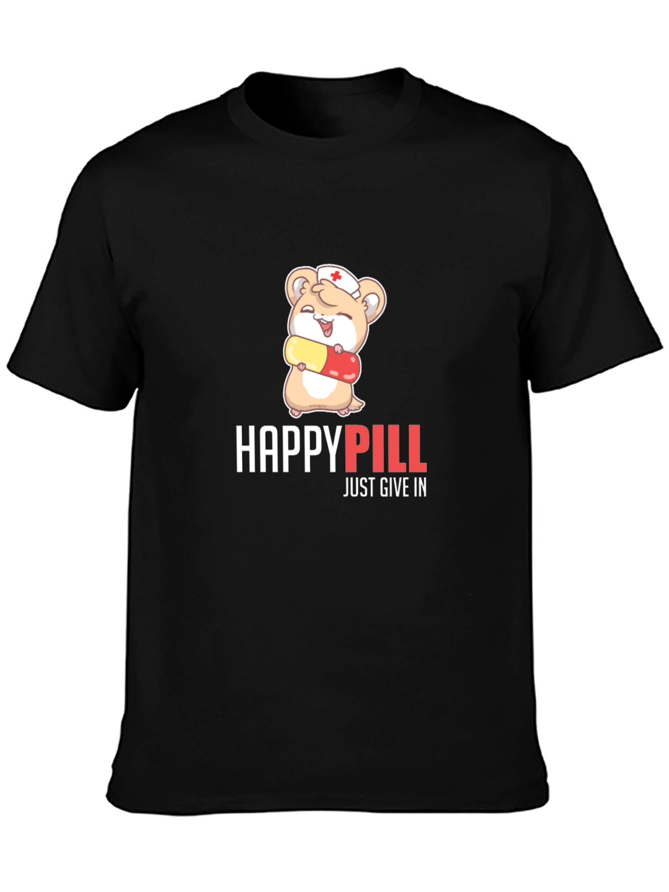 Happy Pill T-Shirt - Cute Hamster Design
