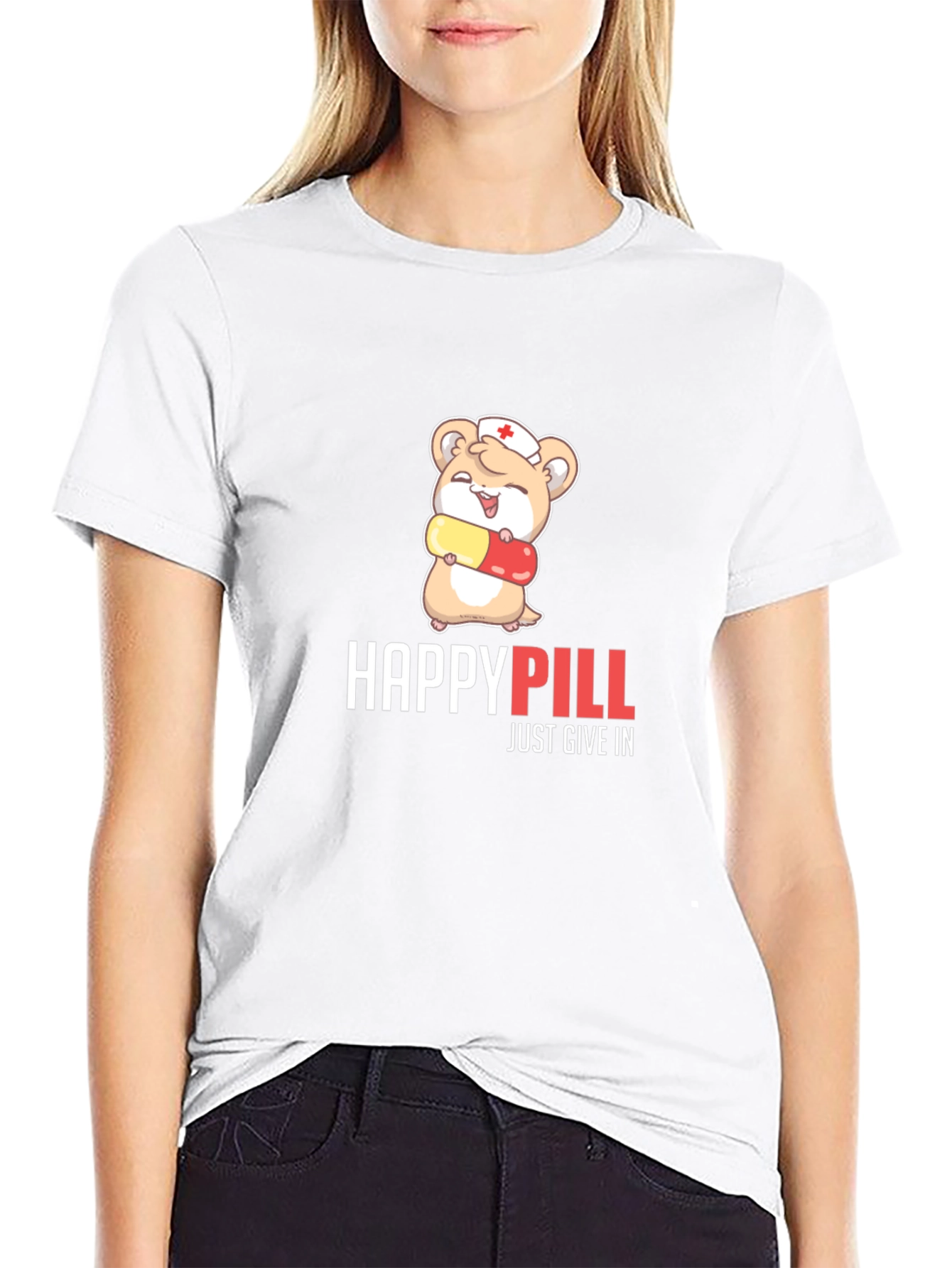 Happy Pill T-Shirt - Cute Hamster Design