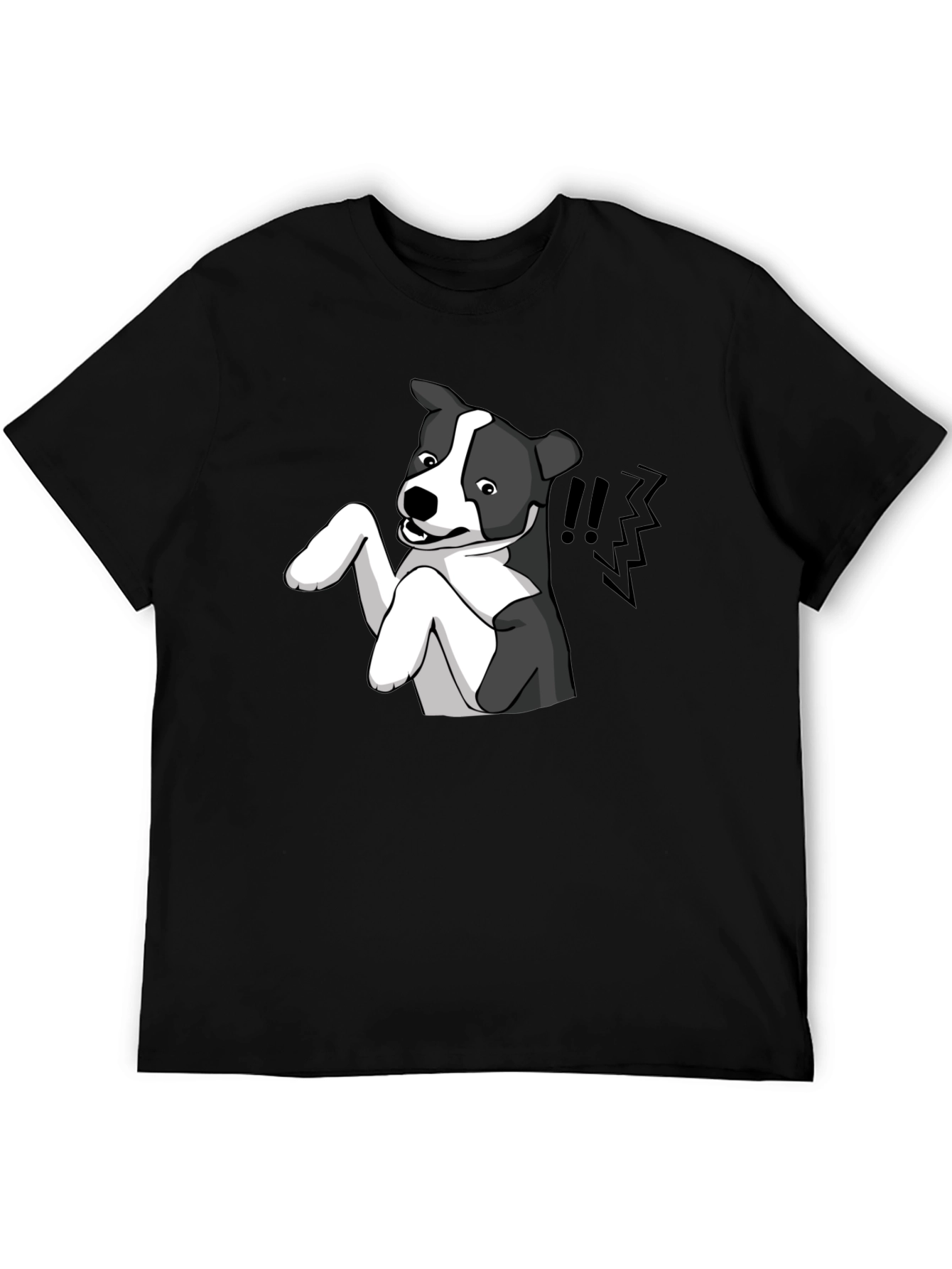 Dog Cartoon Graphic Tee - Mens Black T-Shirt