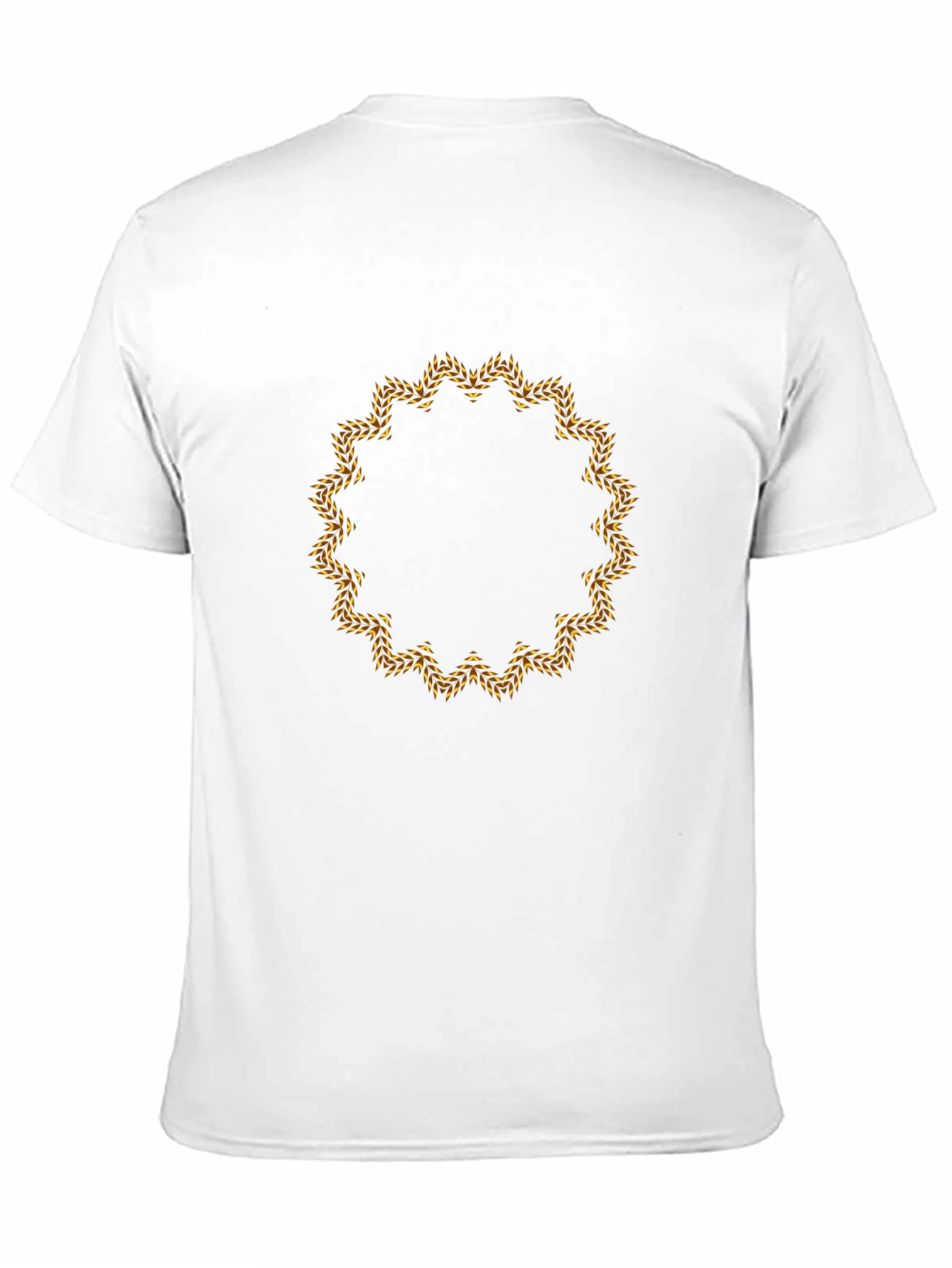 Mens Black Tee with Golden Floral Mandala