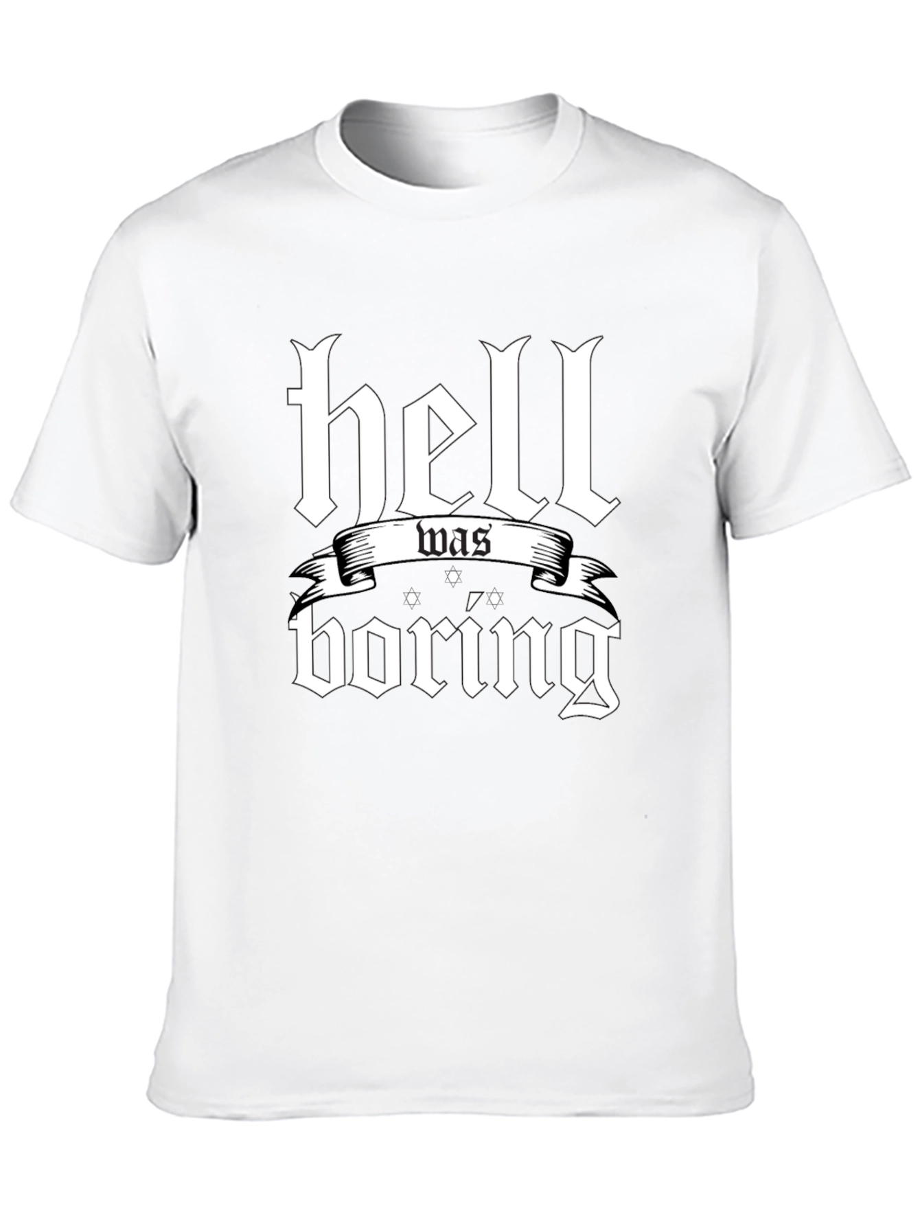Hell Was Boring T-Shirt Black Graphic Tee