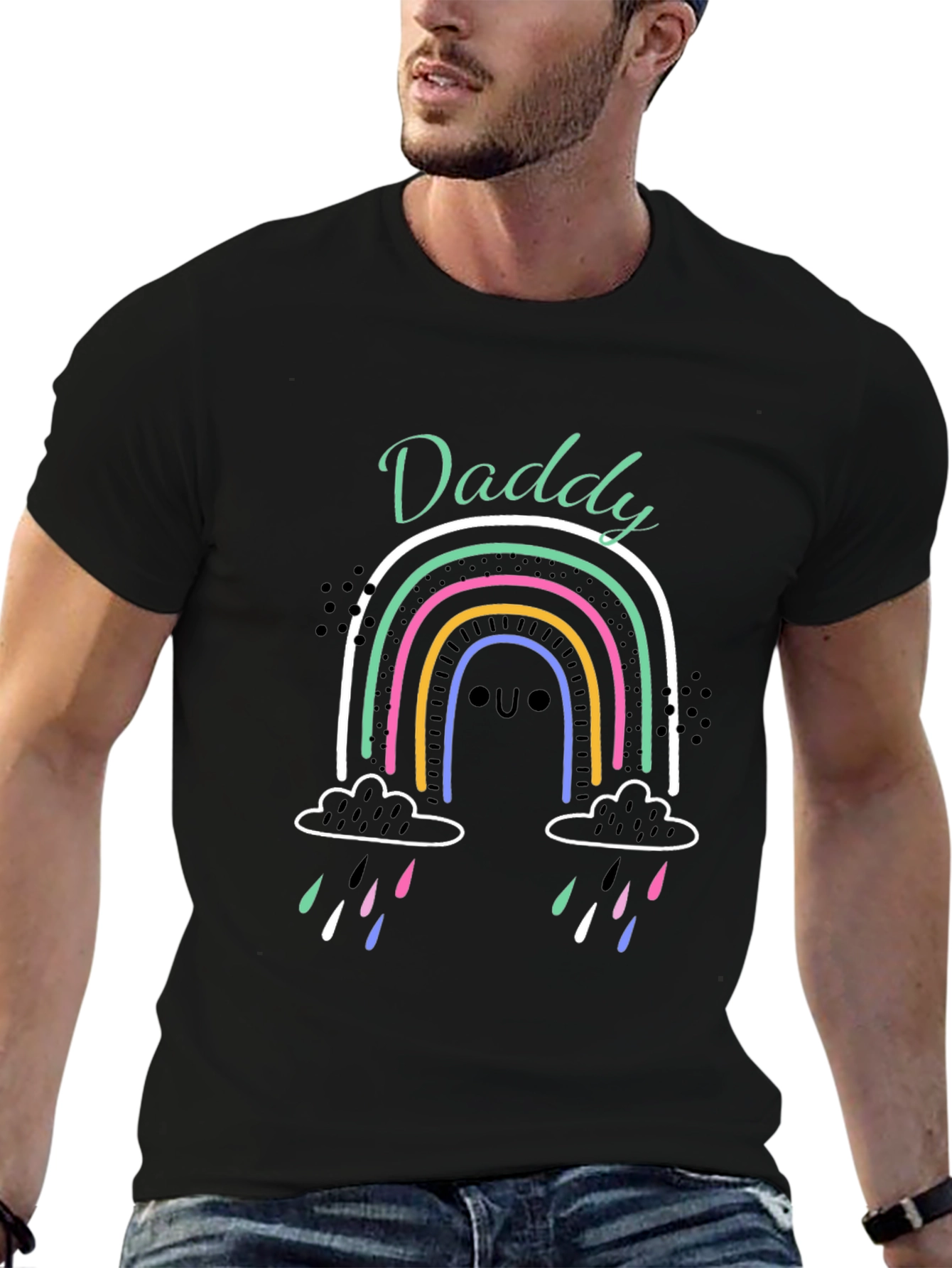 Daddy Rainbow Graphic T-Shirt - Cute Fathers Day Gift