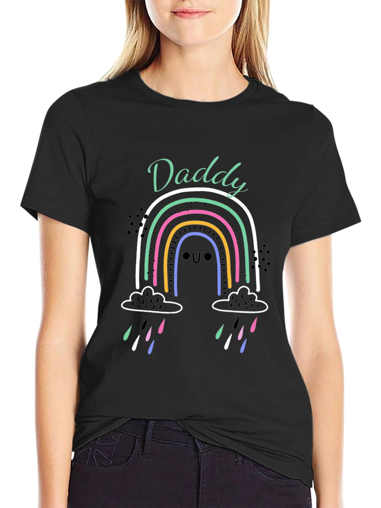 Daddy Rainbow Graphic T-Shirt - Cute Fathers Day Gift