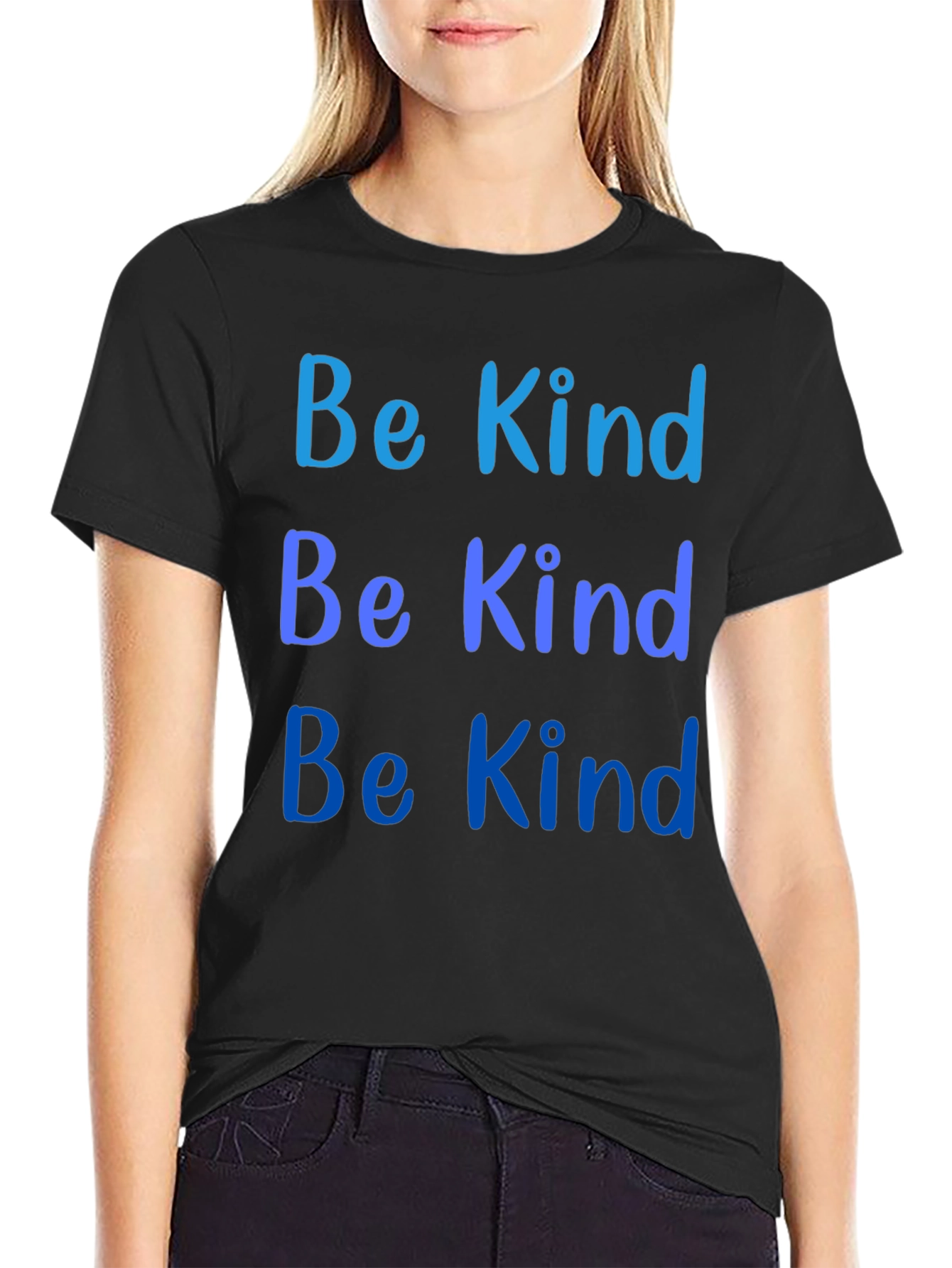 Be Kind Graphic Tee - Black Cotton Comfort