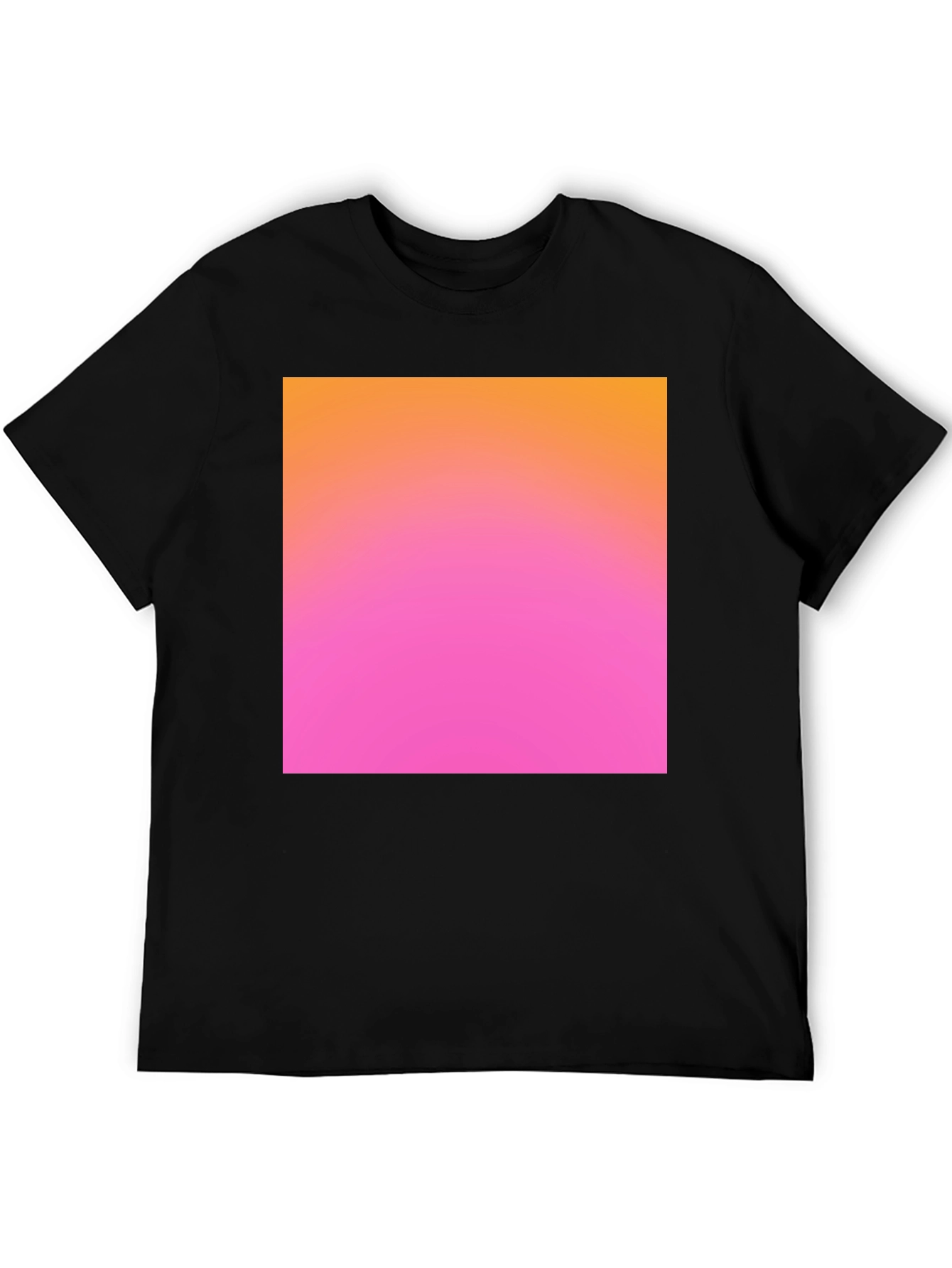 Gradient Square Tee - Black Casual Cotton Shirt