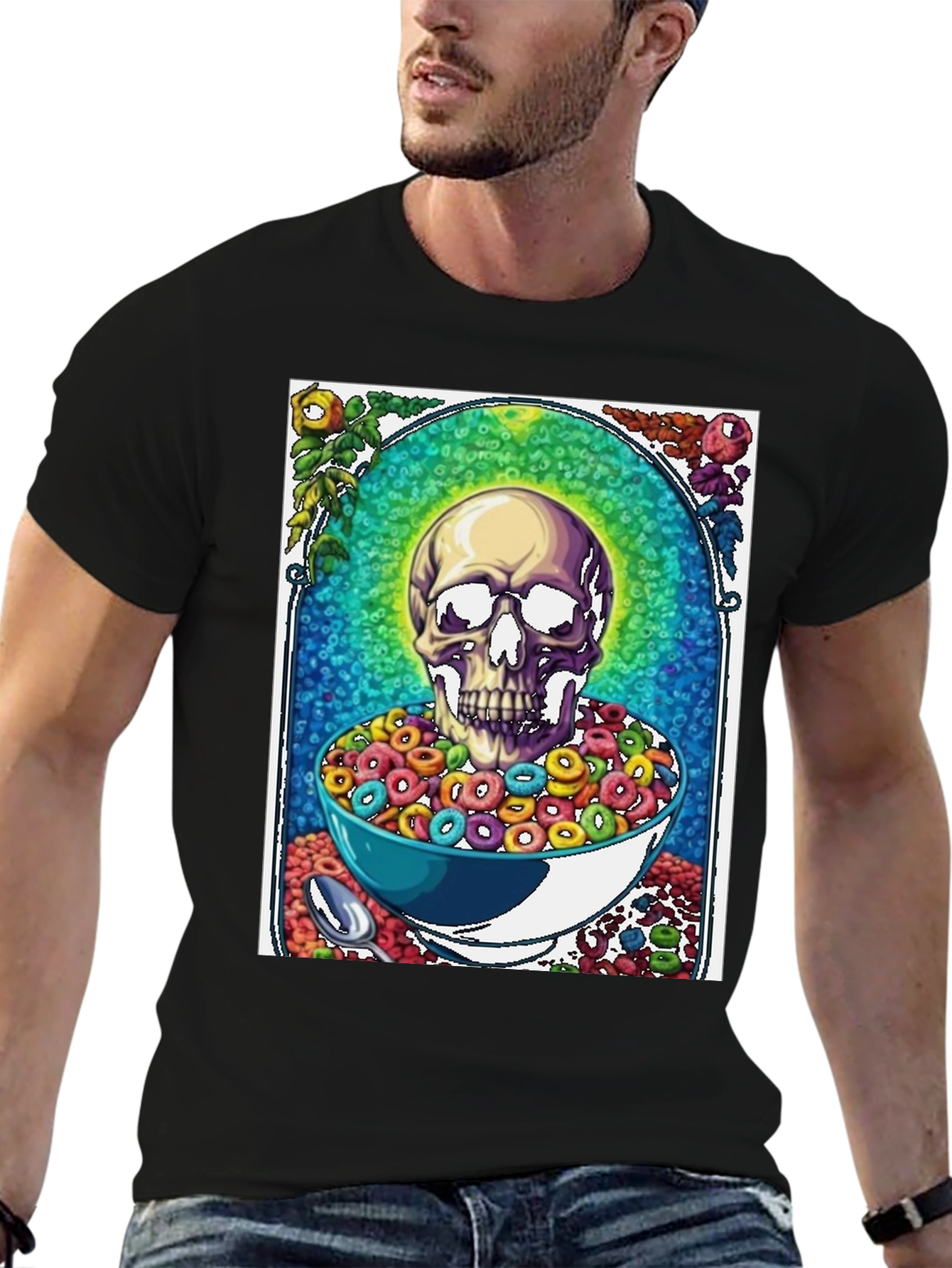 Skull Cereal T-Shirt - Funny Graphic Tee