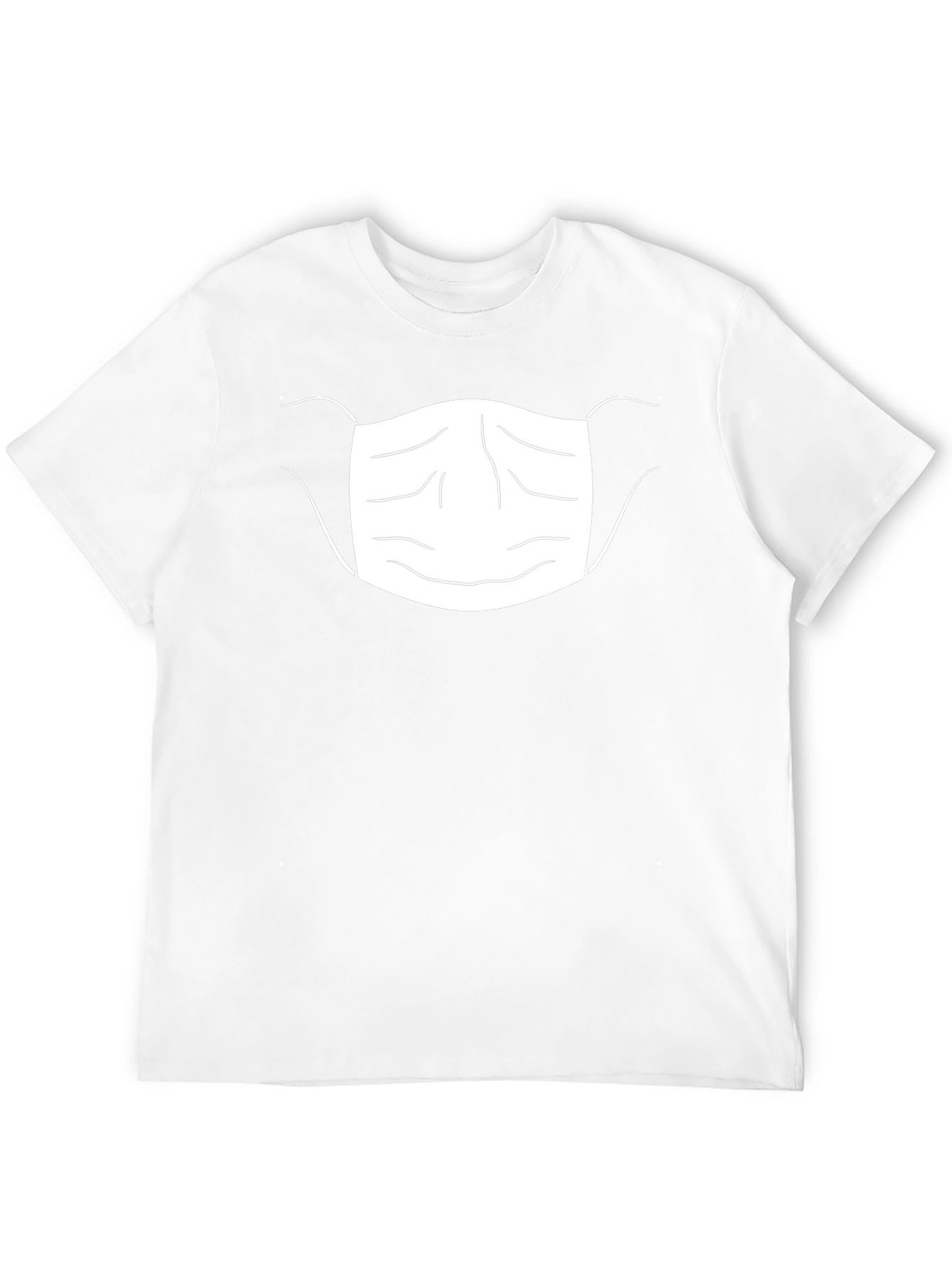 Masked Face Graphic Tee - Black Cotton Blend T-Shirt