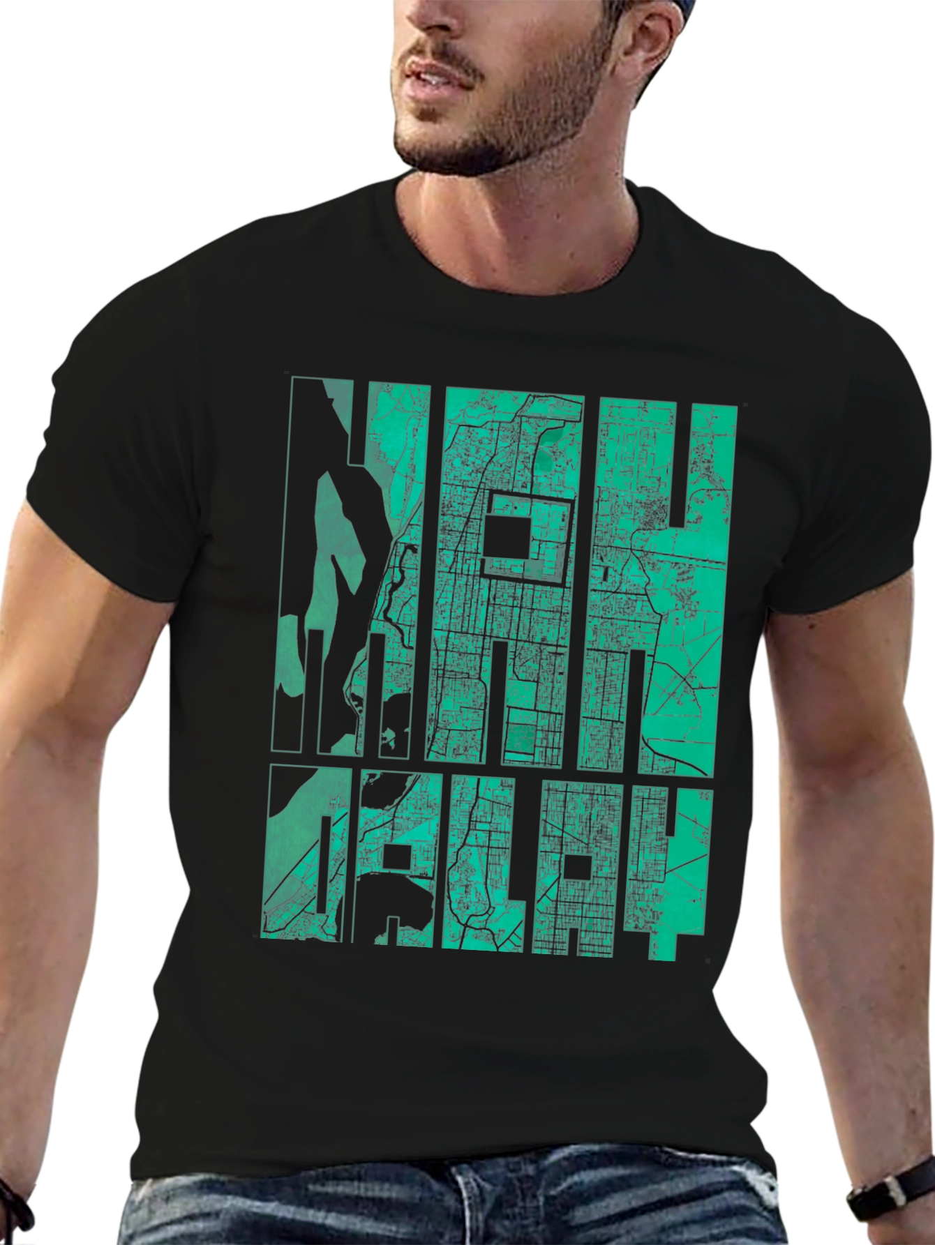 New Delhi Map Graphic Tee - India Travel Souvenir