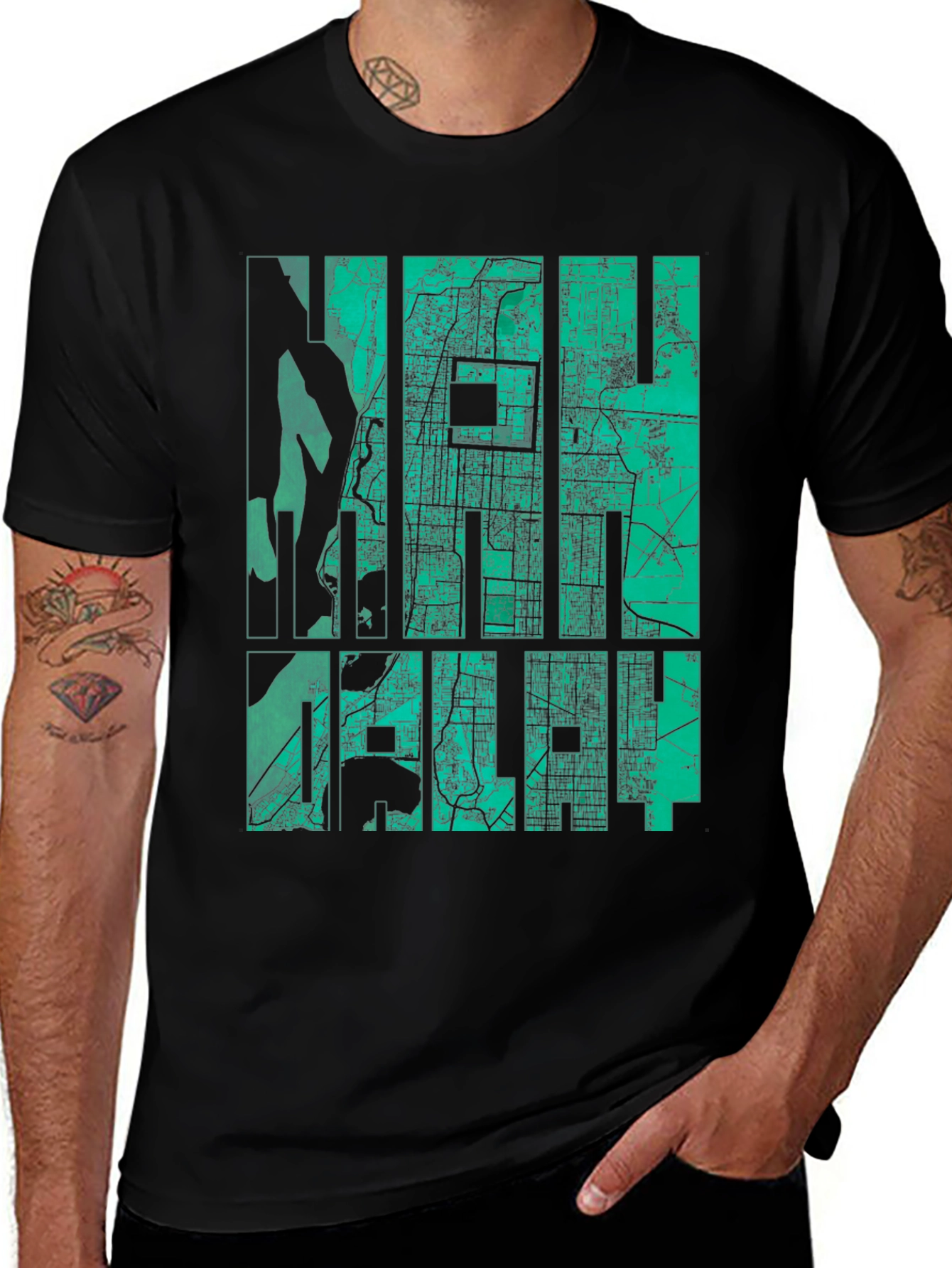 New Delhi Map Graphic Tee - India Travel Souvenir