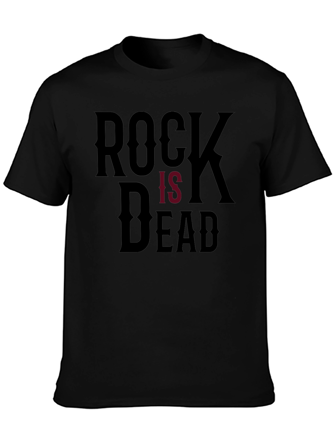 Rock is Dead Graphic Tee - Black Cotton T-Shirt