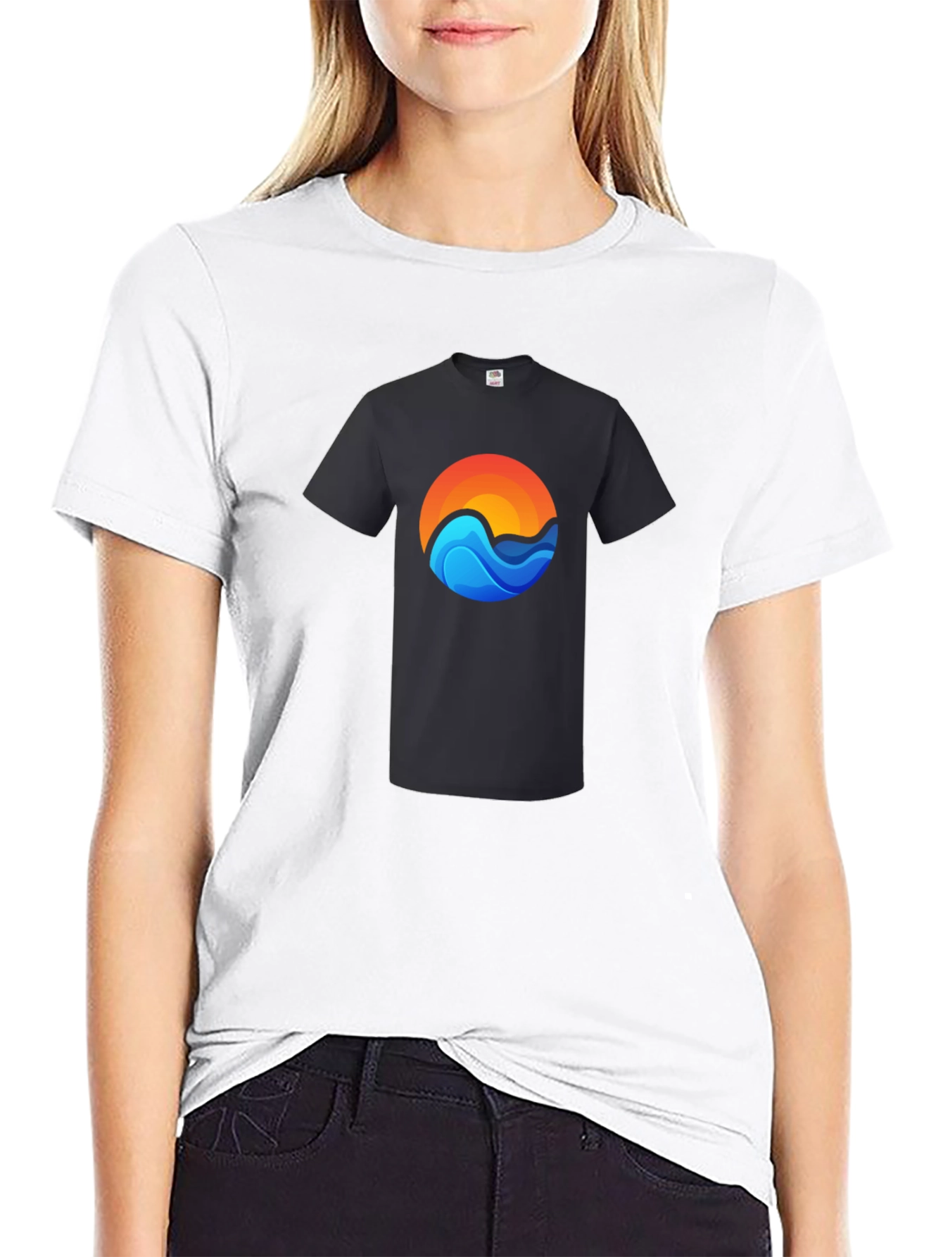 Sunset Wave Graphic Tee - Casual Comfort