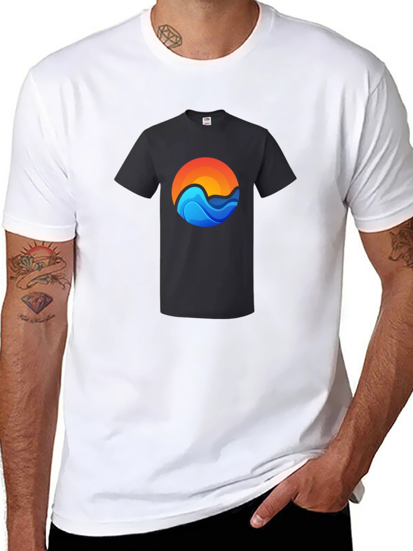 Sunset Wave Graphic Tee - Casual Comfort