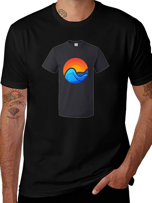 Sunset Wave Graphic Tee - Casual Comfort