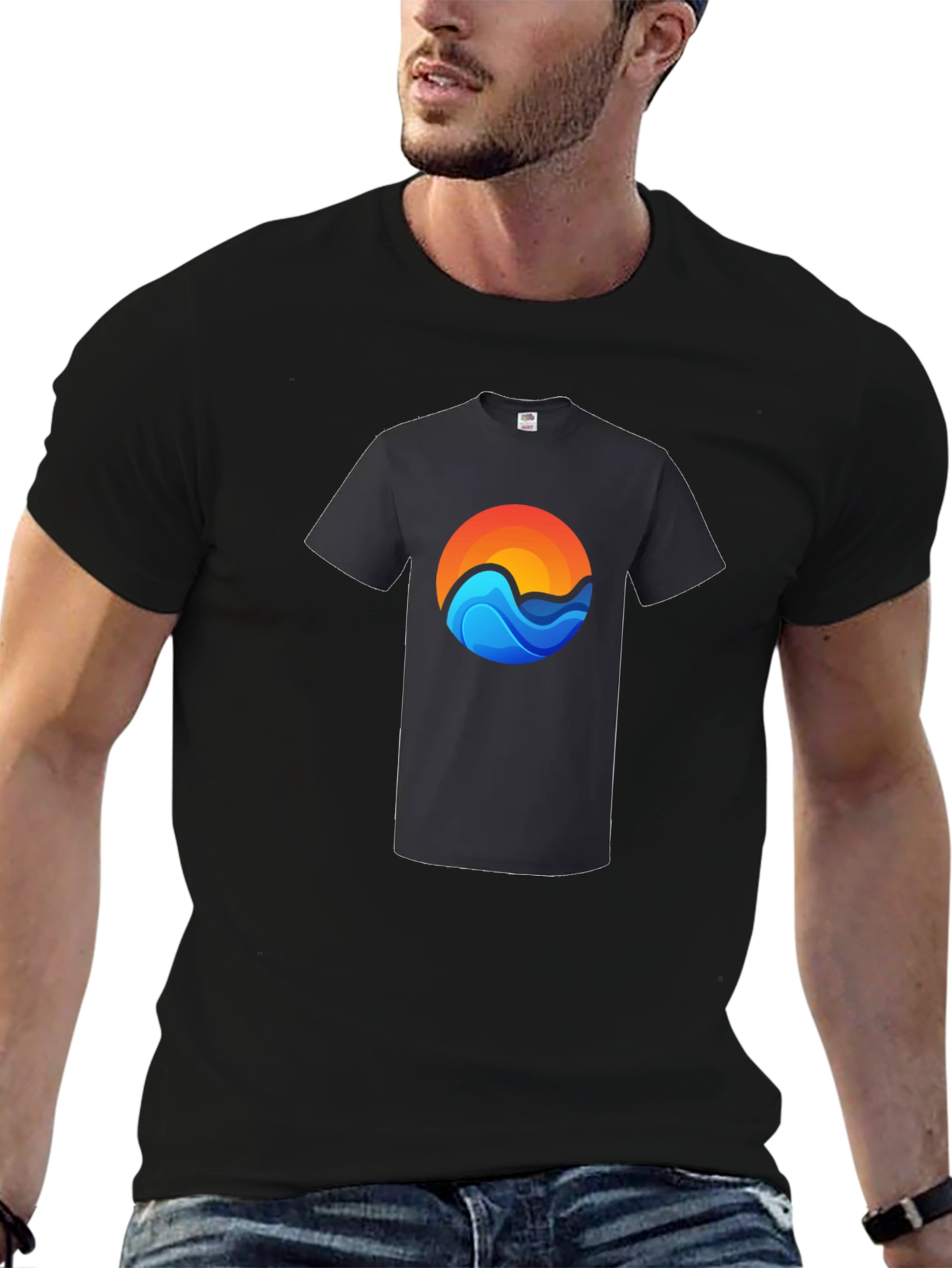 Sunset Wave Graphic Tee - Casual Comfort