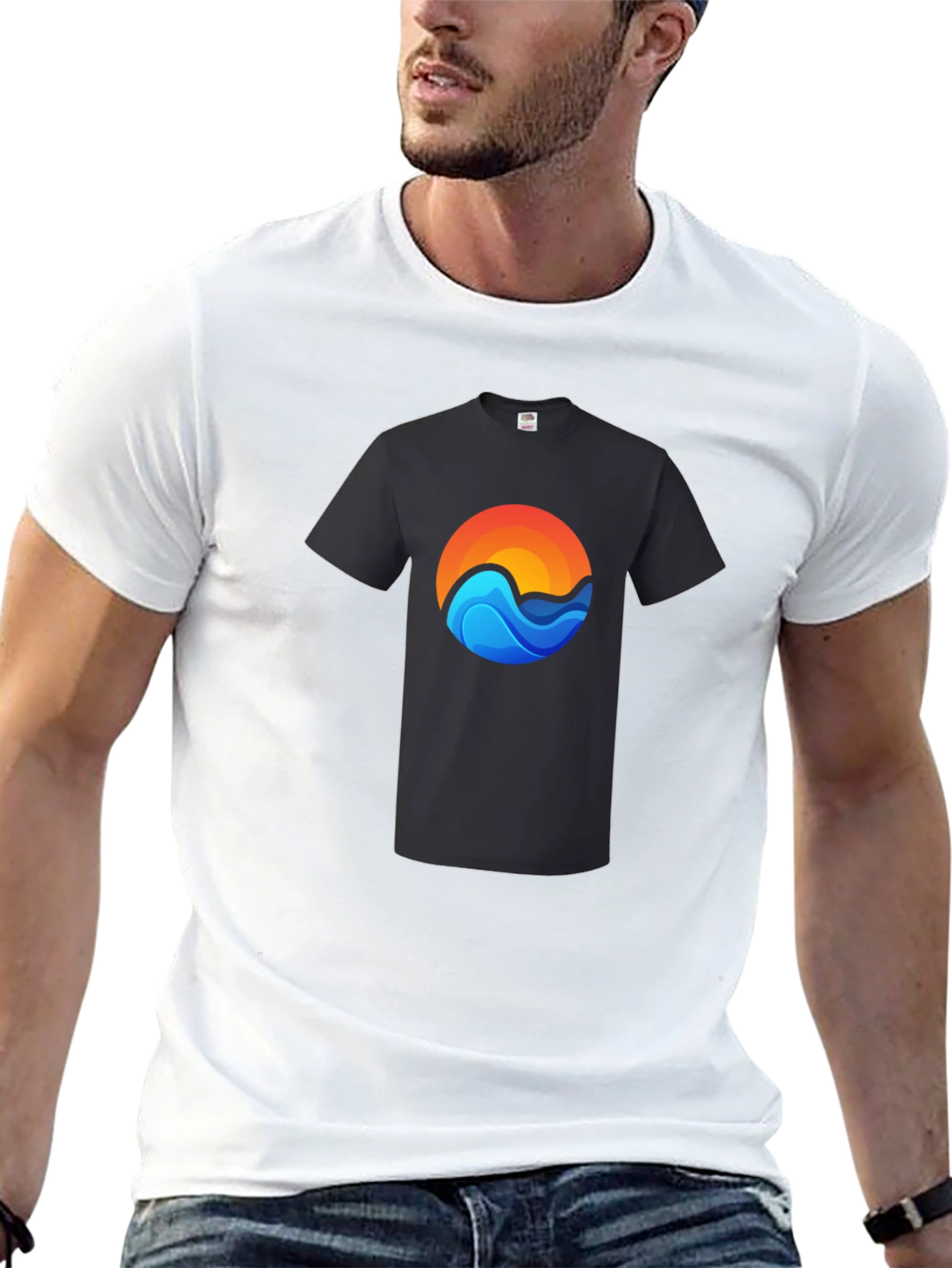 Sunset Wave Graphic Tee - Casual Comfort