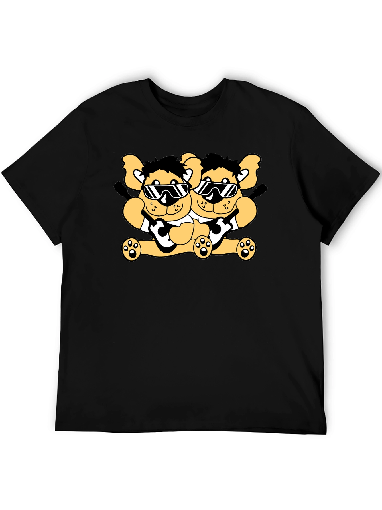 Cool Bear Twins Black Graphic Tee