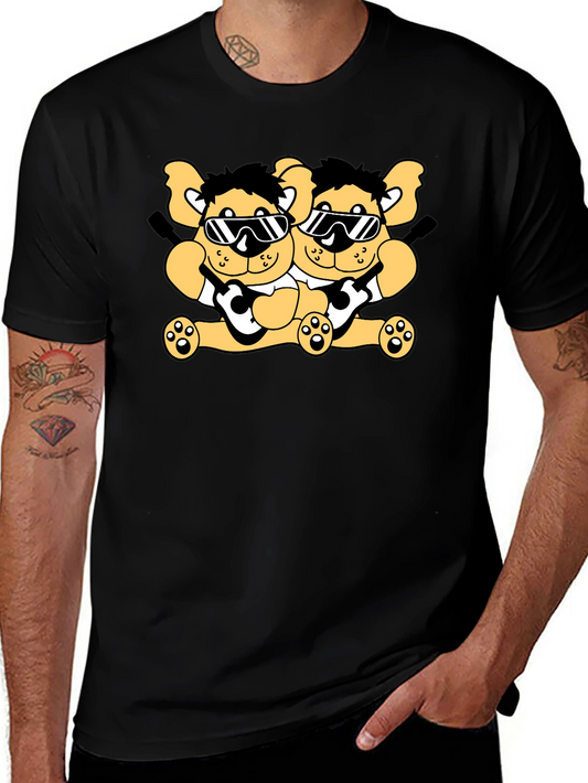 Cool Bear Twins Black Graphic Tee