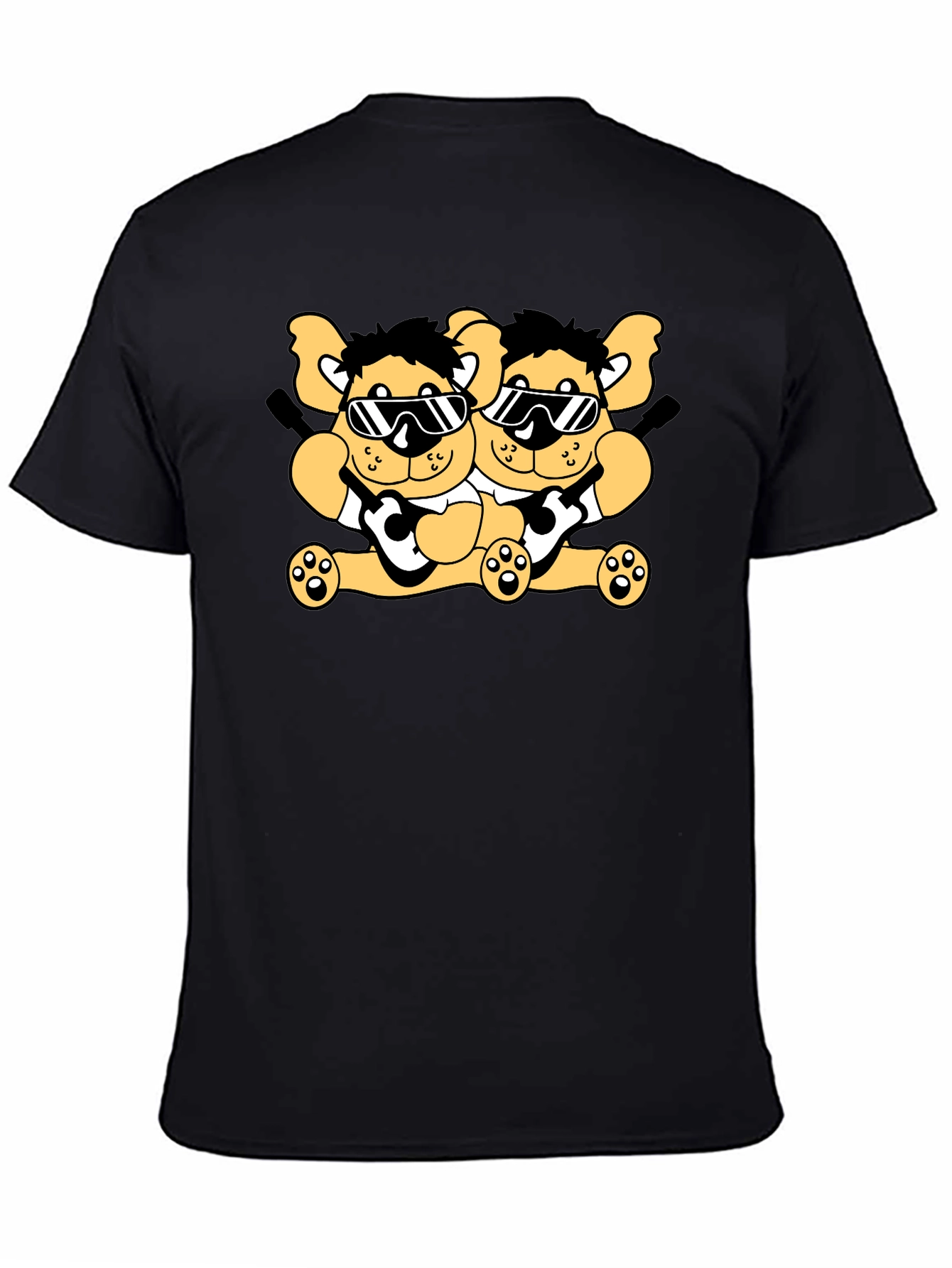 Cool Bear Twins Black Graphic Tee