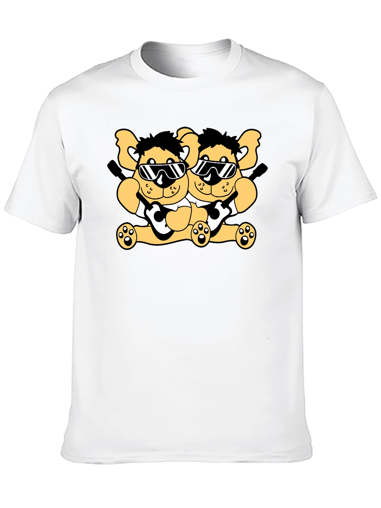 Cool Bear Twins Black Graphic Tee