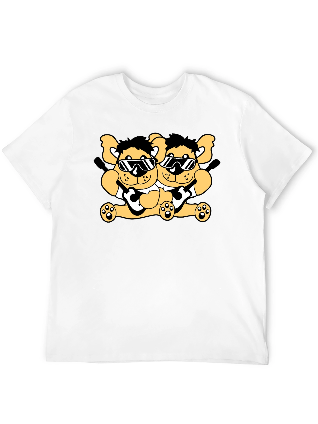 Cool Bear Twins Black Graphic Tee