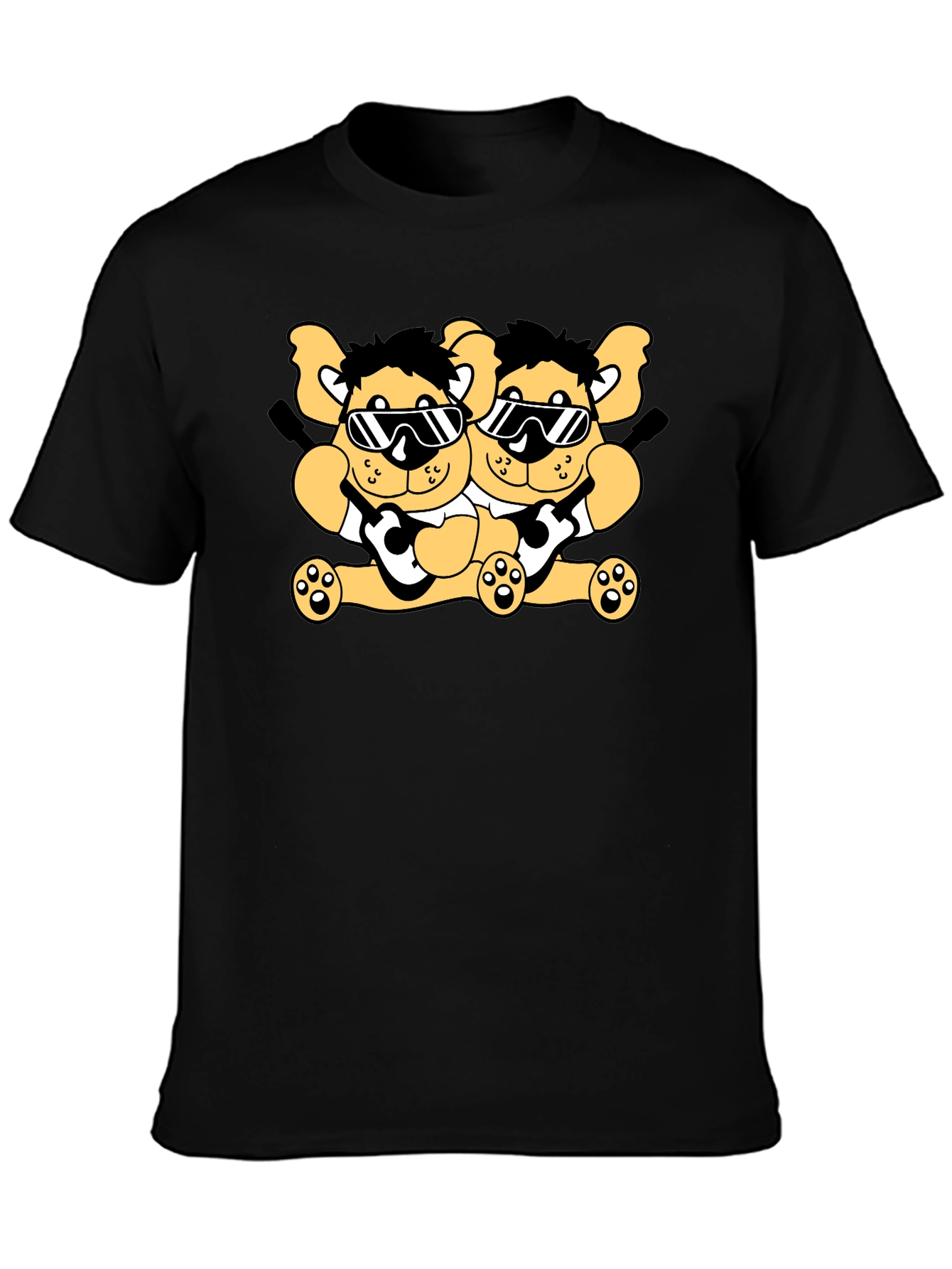 Cool Bear Twins Black Graphic Tee