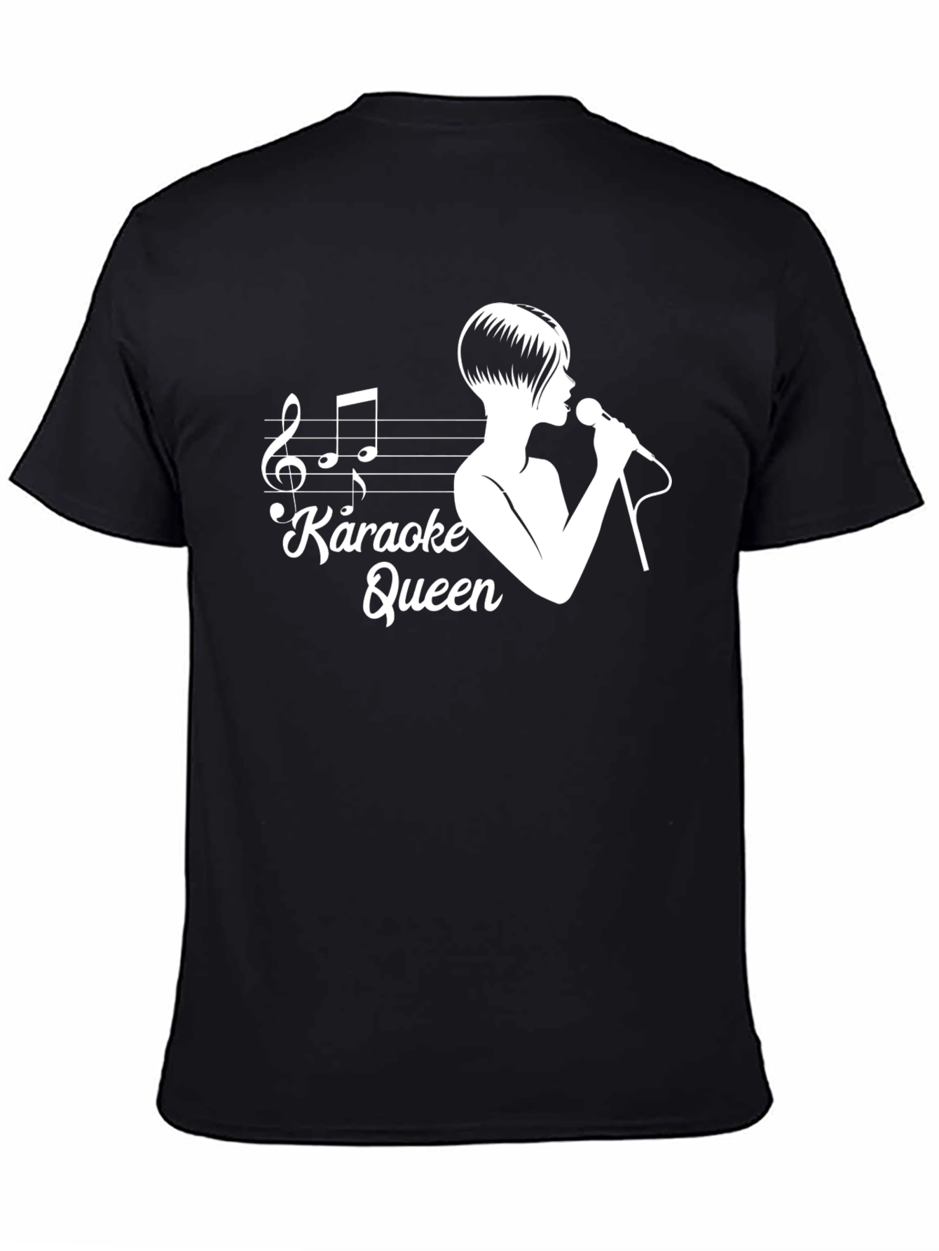 Karaoke Queen T-Shirt - Black Cotton Tee