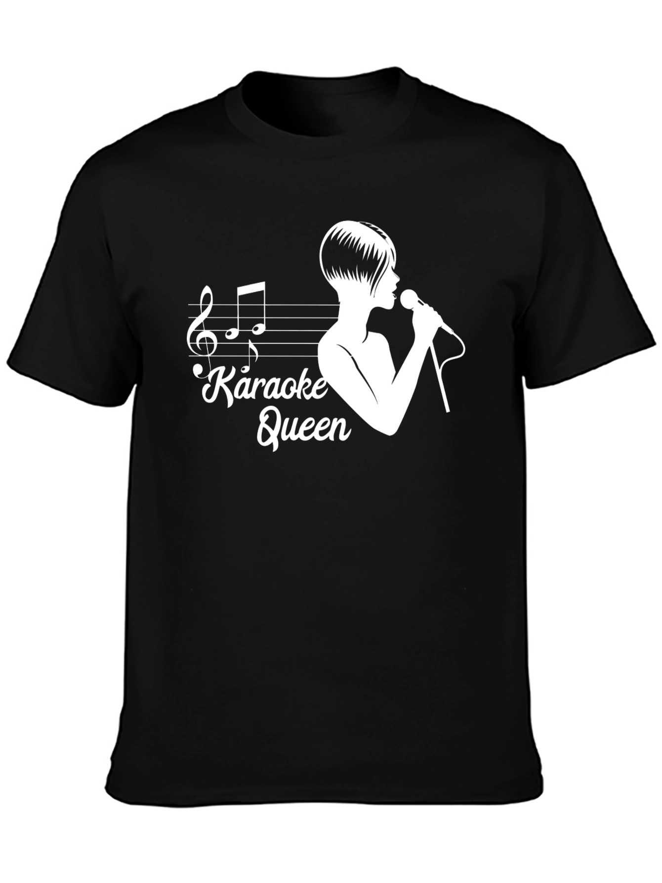 Karaoke Queen T-Shirt - Black Cotton Tee