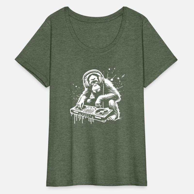 DJ monkey playing music at the disco