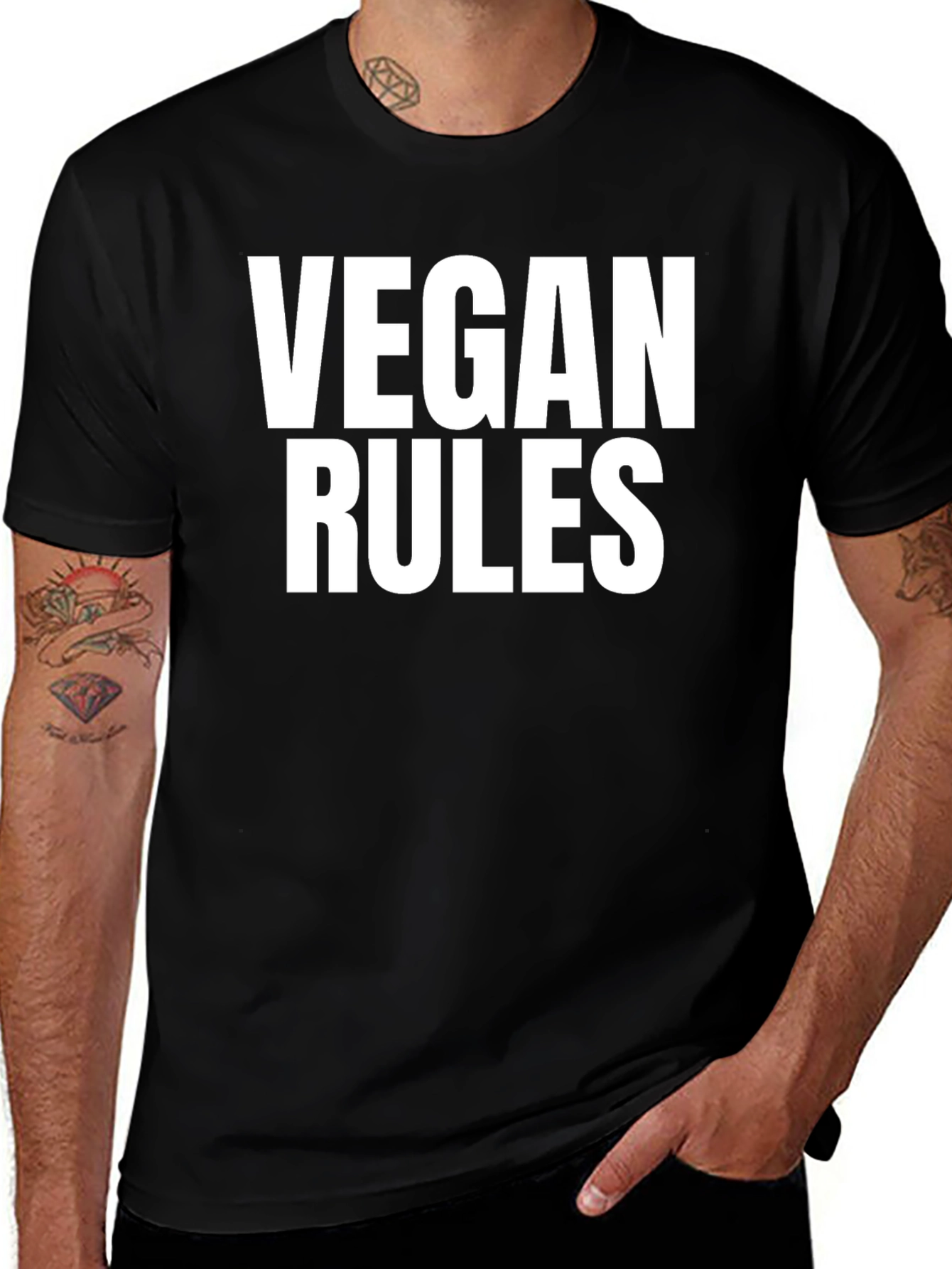 Vegan Rules T-Shirt - Bold Vegan Statement Tee