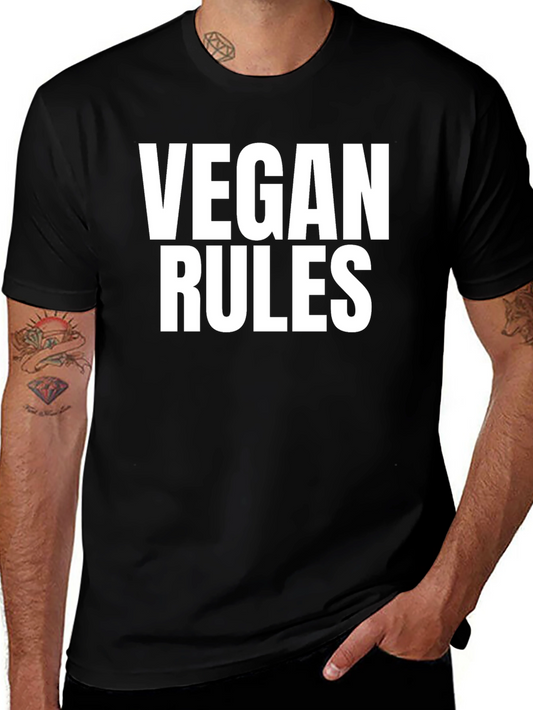 Vegan Rules T-Shirt - Bold Vegan Statement Tee