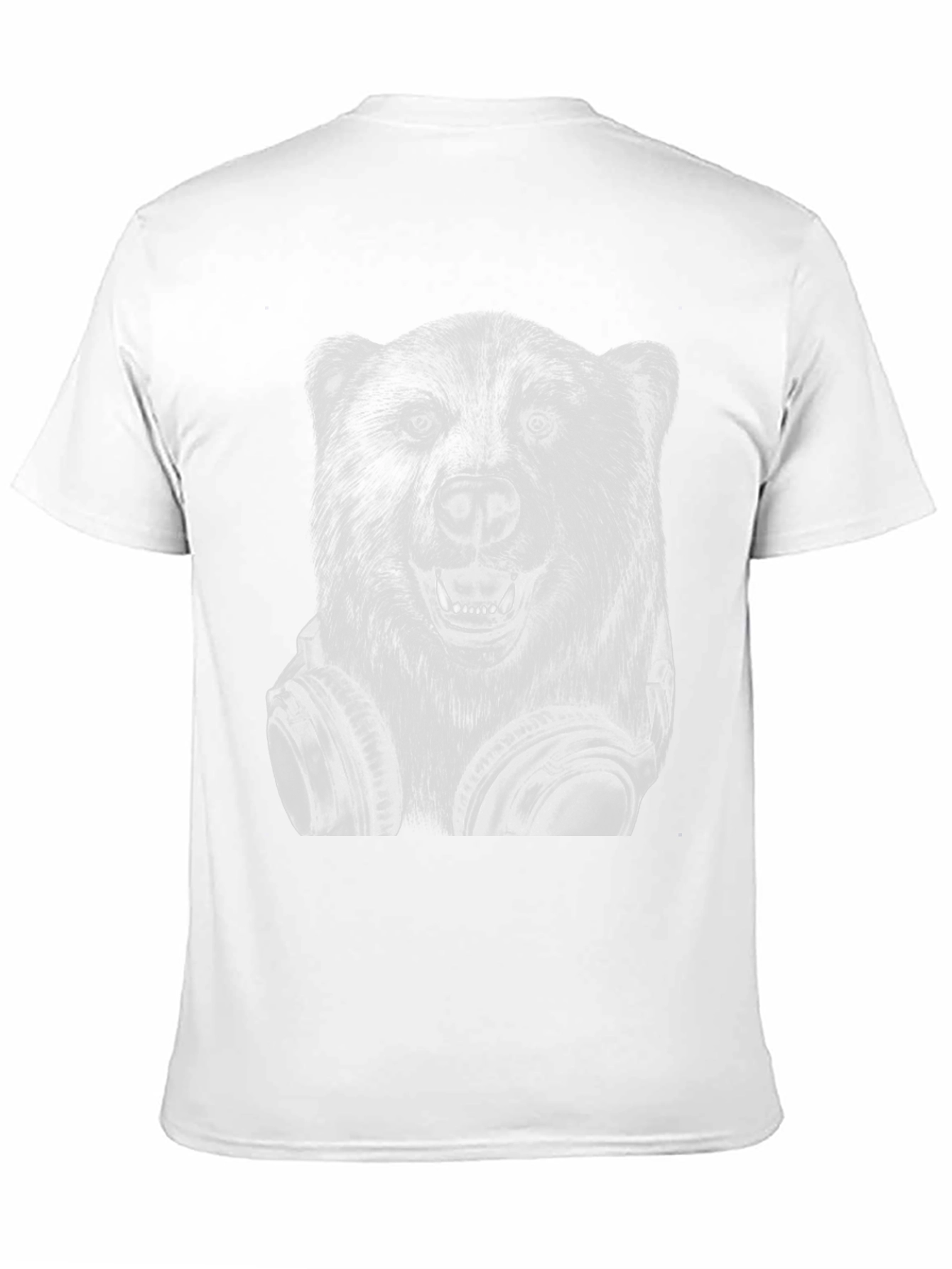 Cool Bear Headphones Graphic T-Shirt - Black