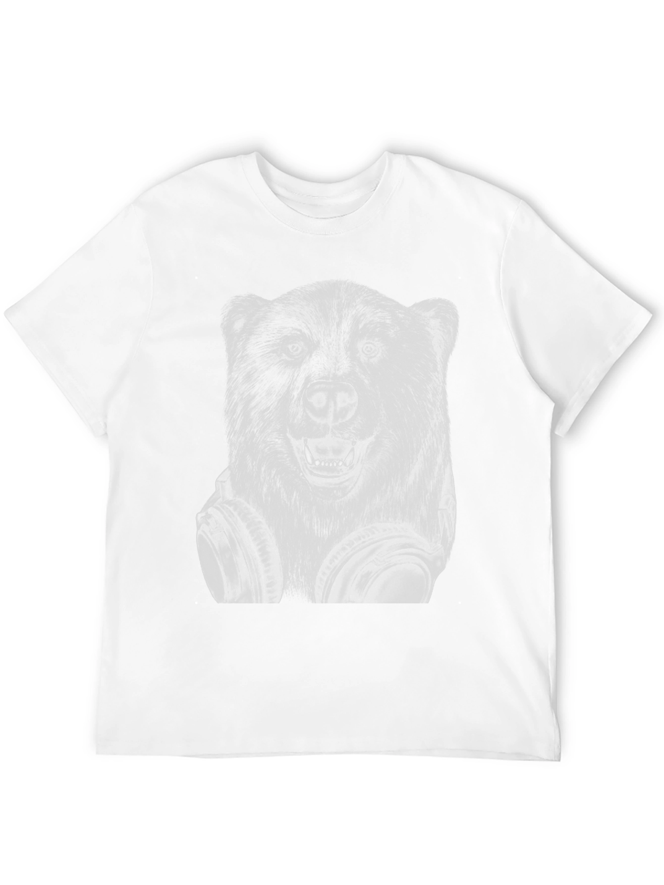 Cool Bear Headphones Graphic T-Shirt - Black
