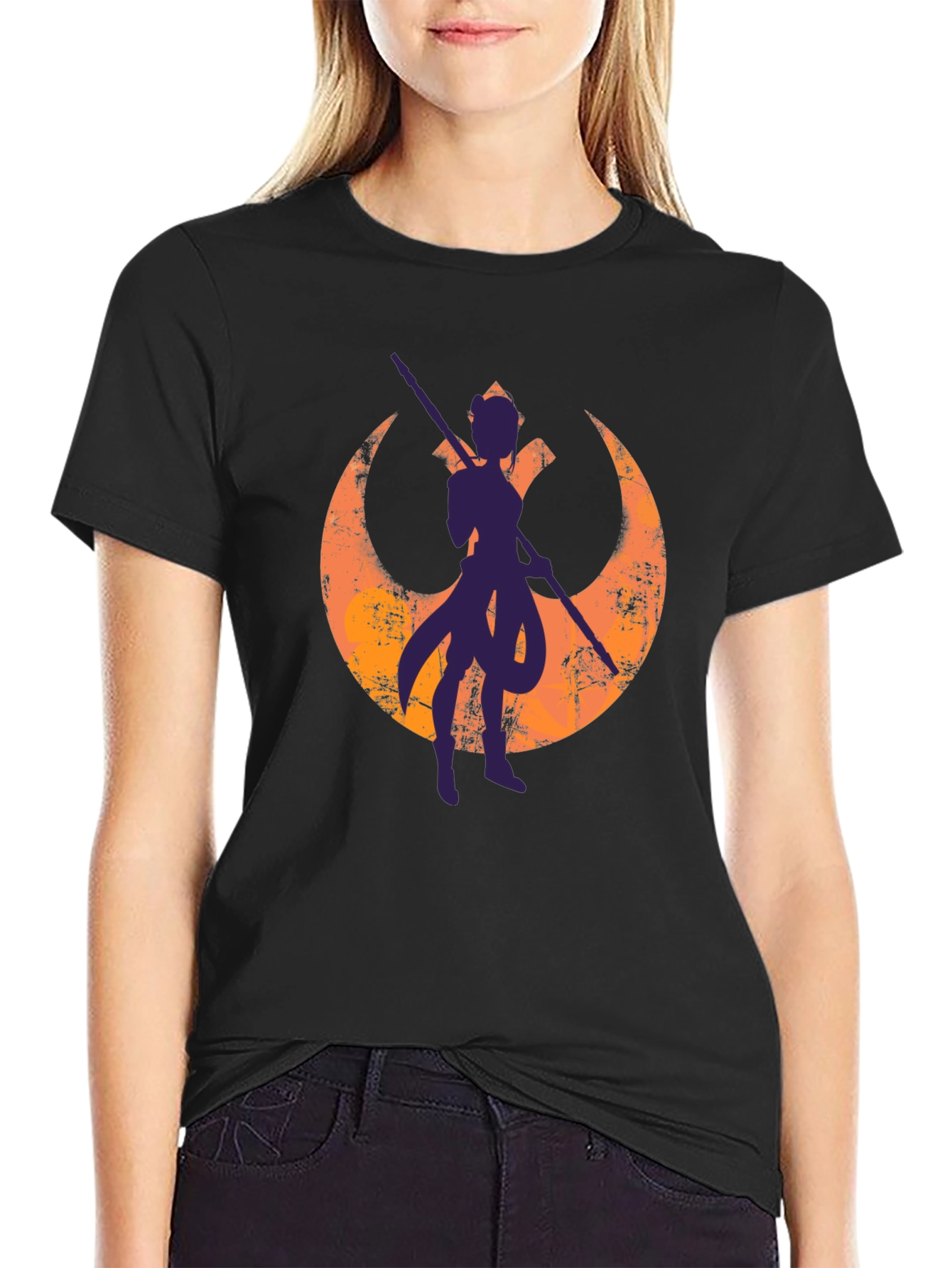 Star Wars Ahsoka Rebel Symbol Black T-Shirt