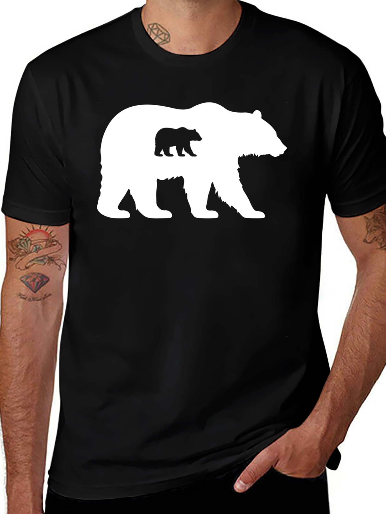 Bear Silhouette T-Shirt - Mama Bear & Cub Tee